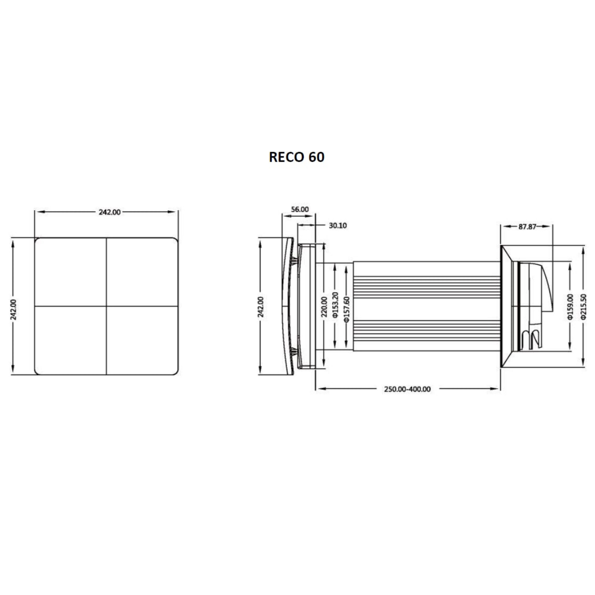Cooltron ventilationsenhed med varmegenvinding Reco 60 EVO2