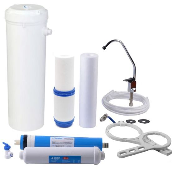 Adwasys 4-trins omvendt osmose-vandrensningssystem uden boosterpumpe RO190