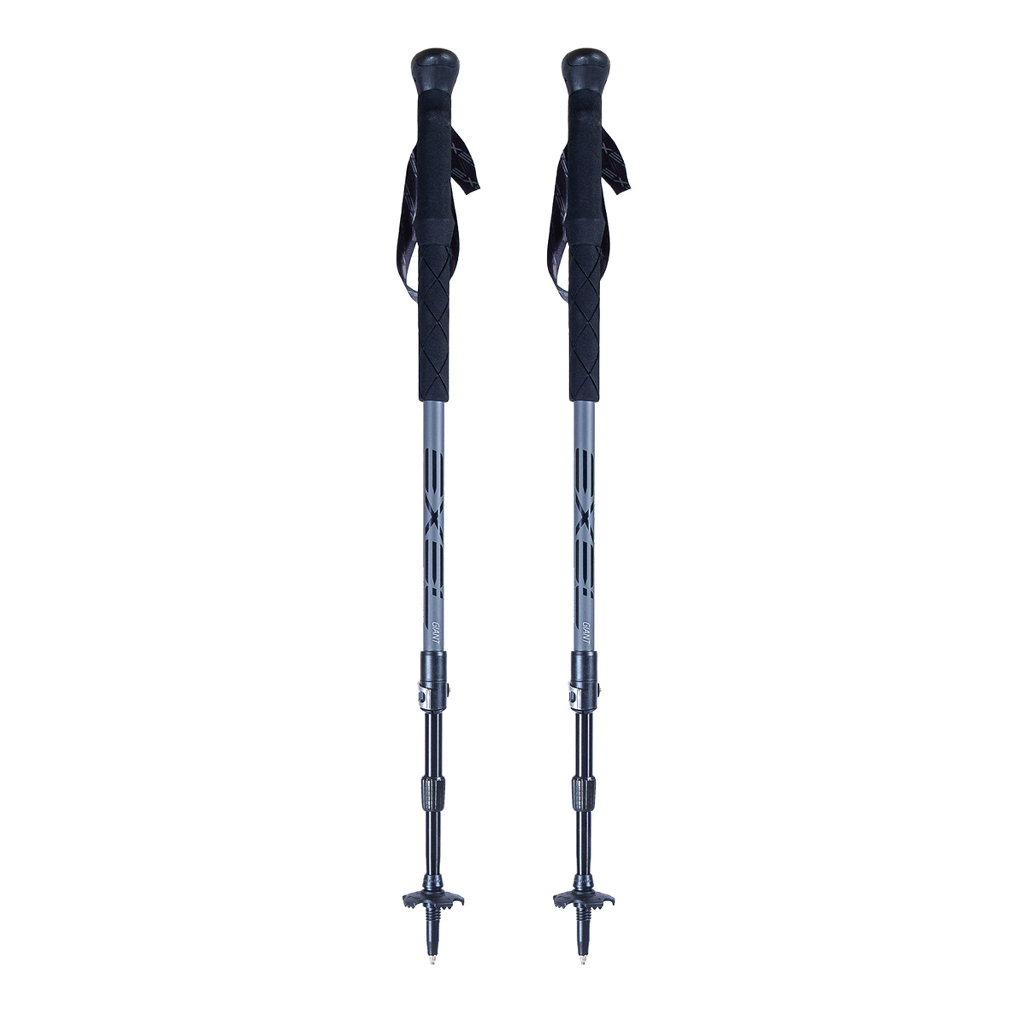 Exel Giant Vandrestav, Grafitgrå / Sort, Antishock, 100-135cm