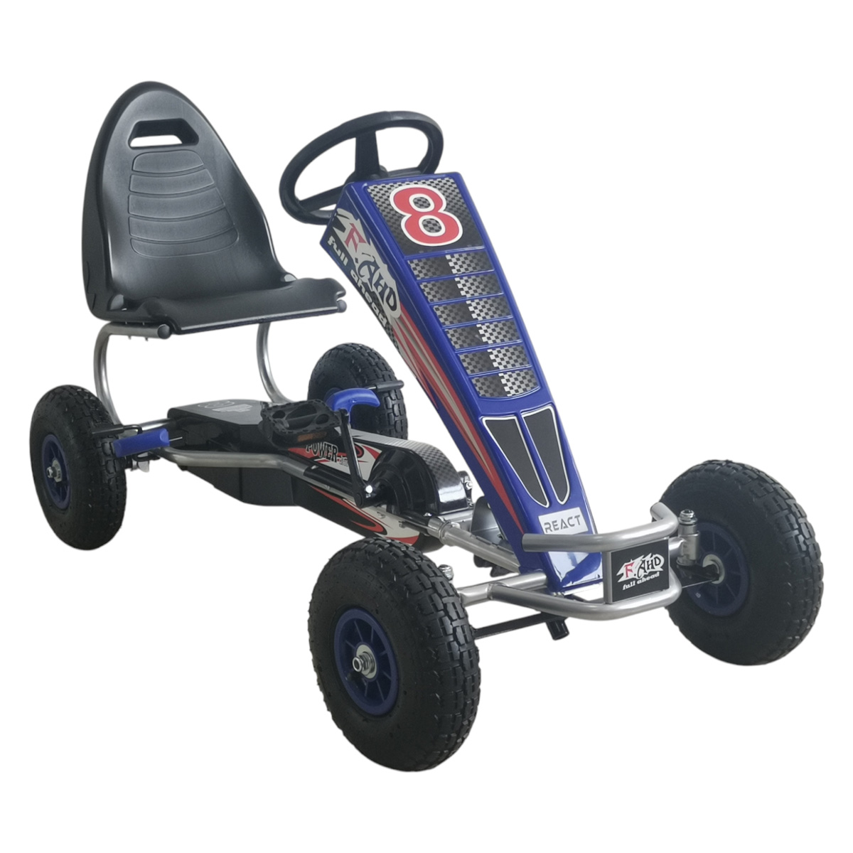React Pedalbil Go Kart Racer Blå
