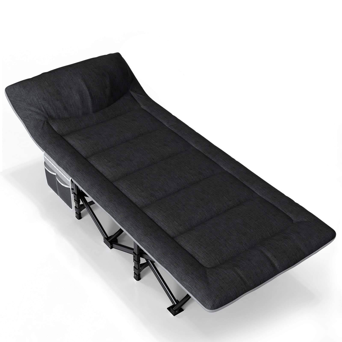Nordcore Campingseng Premium, Sort-190x68x40cm - maks 200kg