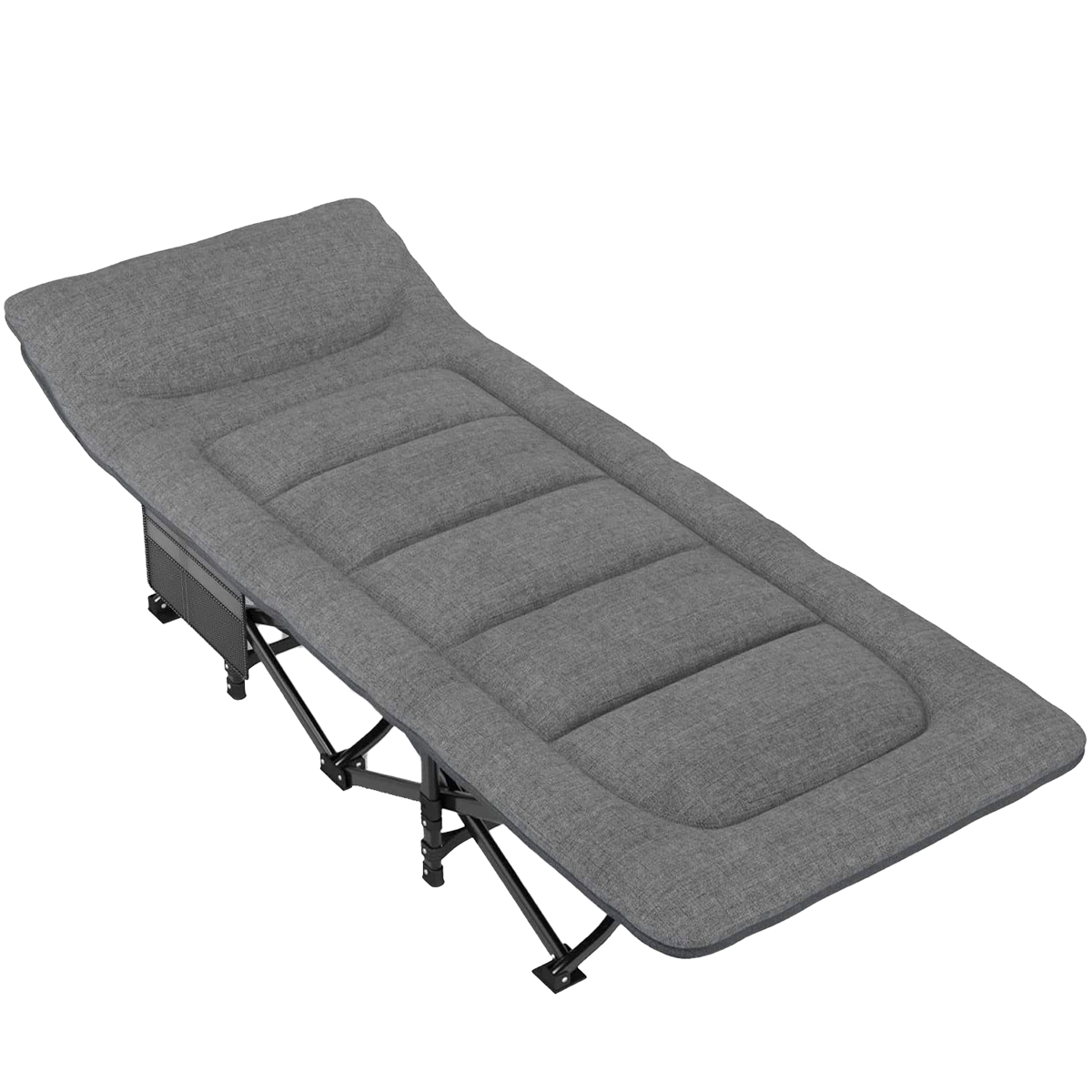 Nordcore Campingseng Premium, Grå-190x68x40cm - maks 200kg