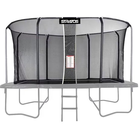 Stratos Rektangulær Trampolin Sikkerhedsnet 277x477 cm Premium Black Line