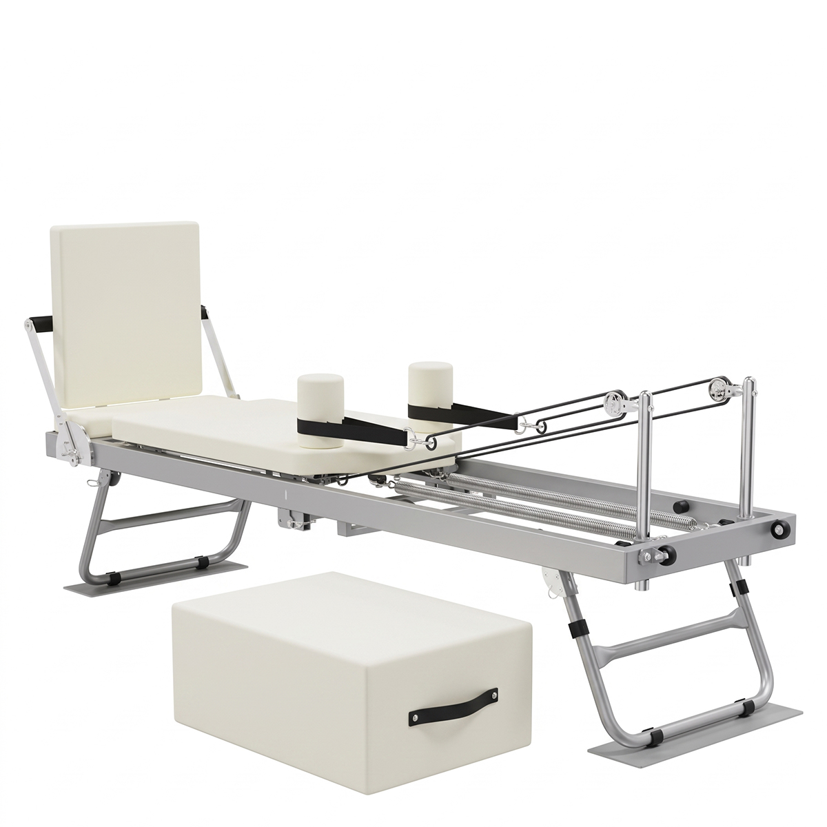 Nordcore Pilates Reformer-maskine, sammenklappelig, hvid