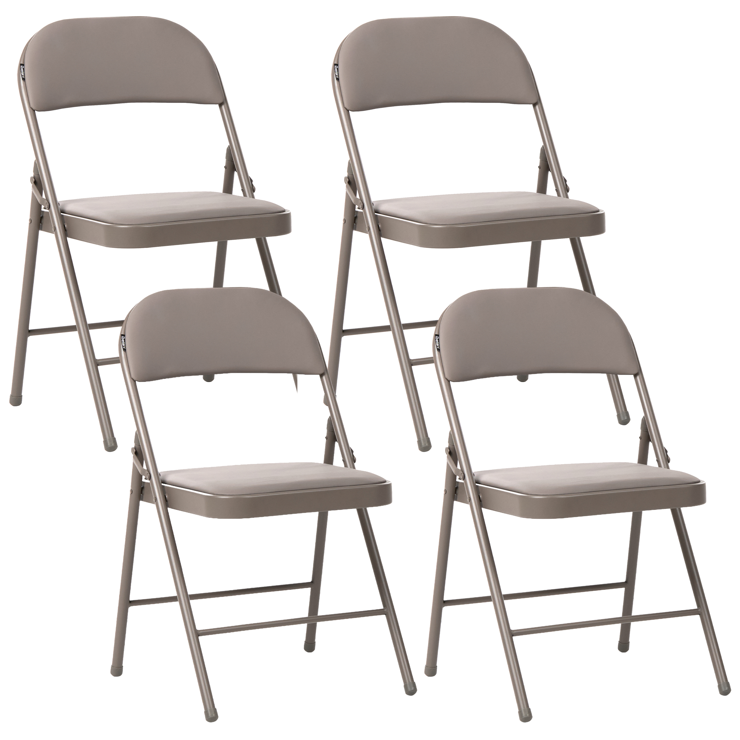Sæt af 4 klapstole SHASTA Metal Brungrå