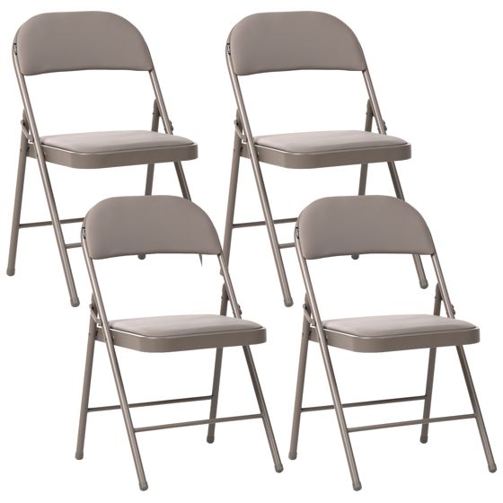 Sæt af 4 klapstole SHASTA Metal Brungrå