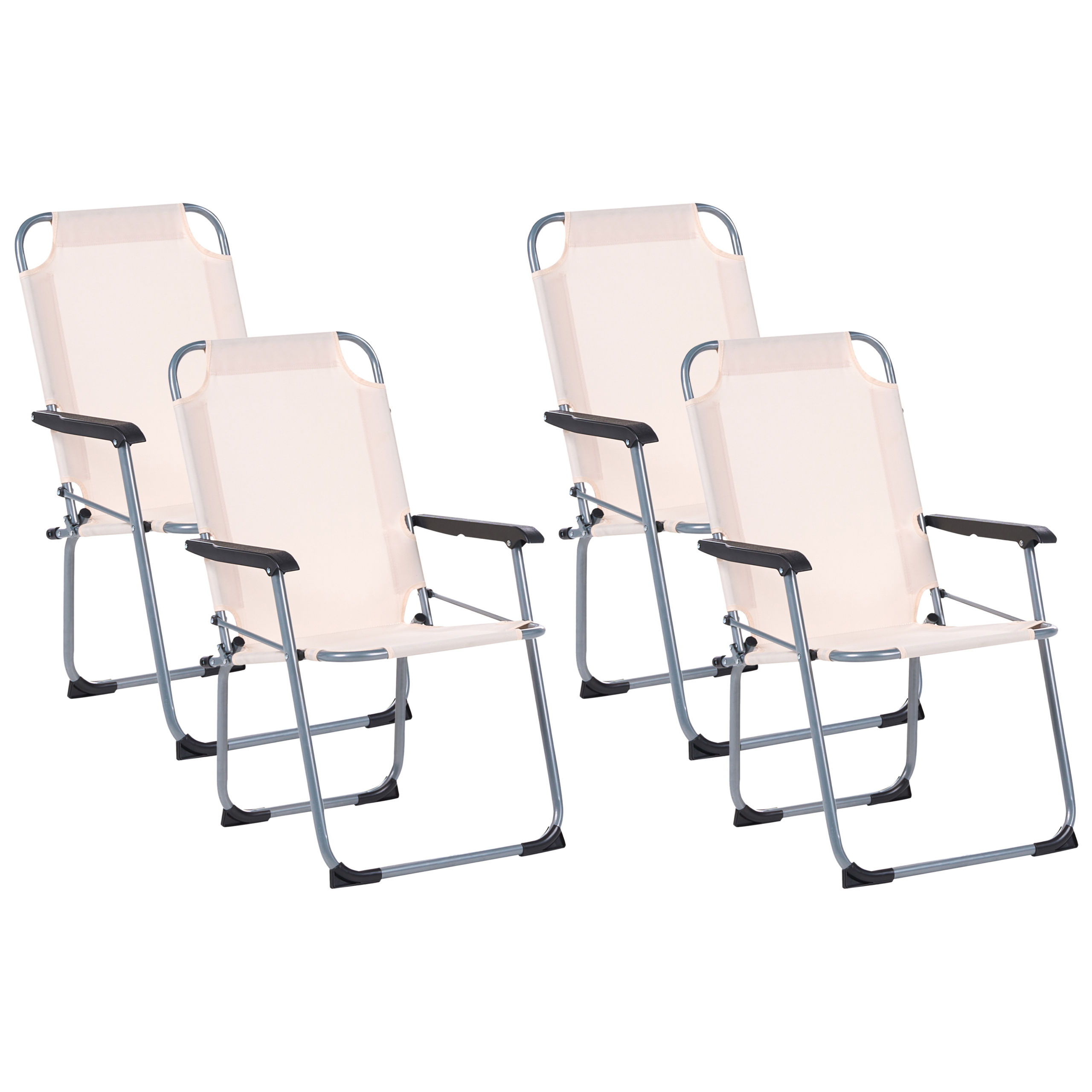 Sæt af 4 havestole GALATSI Foldbar Metal Beige