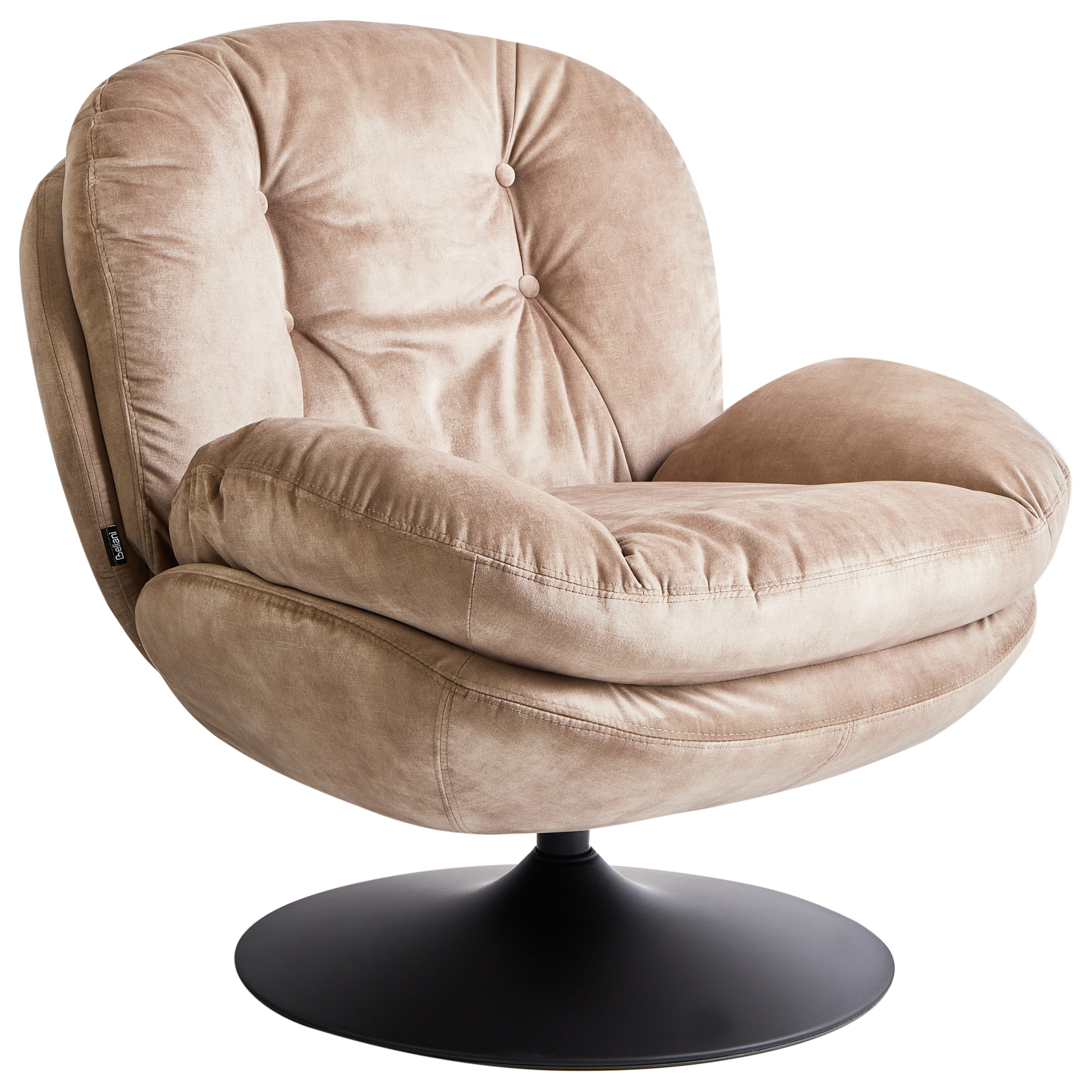 Lænestol med drejefod NOLVIK Velour Beige