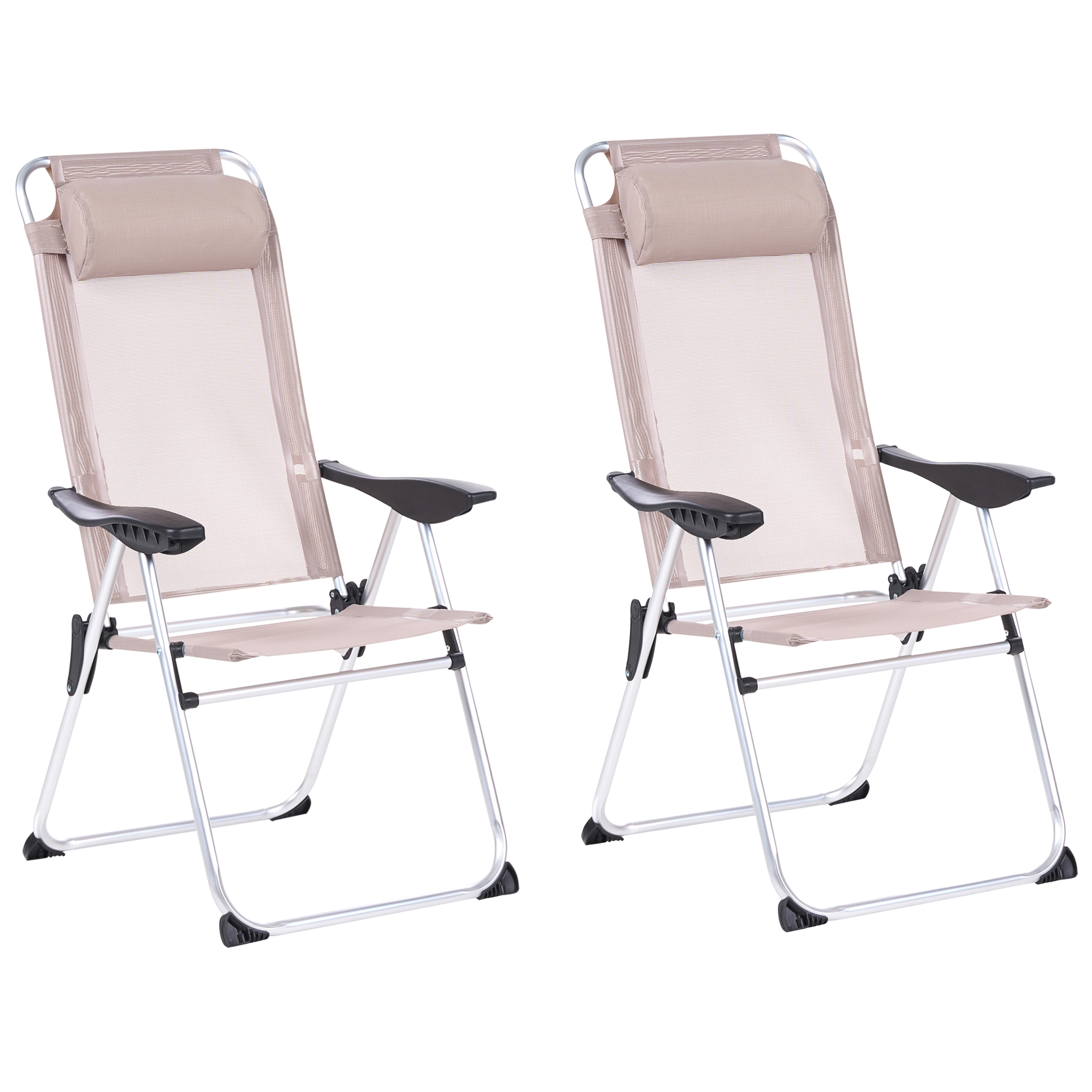 Sæt af 2 havestole ASINE Foldbar Metal Beige