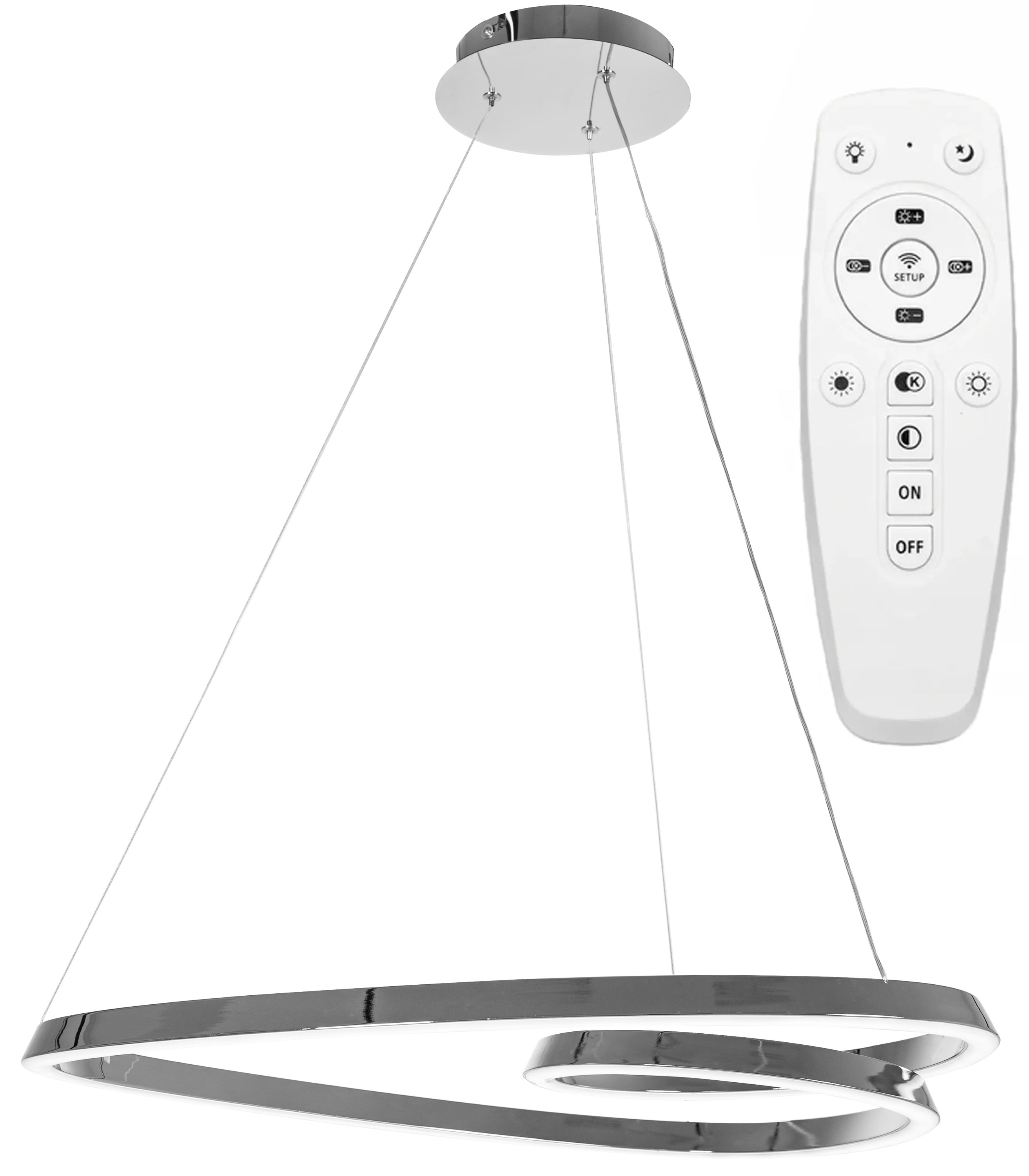 TOOLIGHT hængende loftlampe LED APP798-CP LOOP Krom 63x61,5x75cm