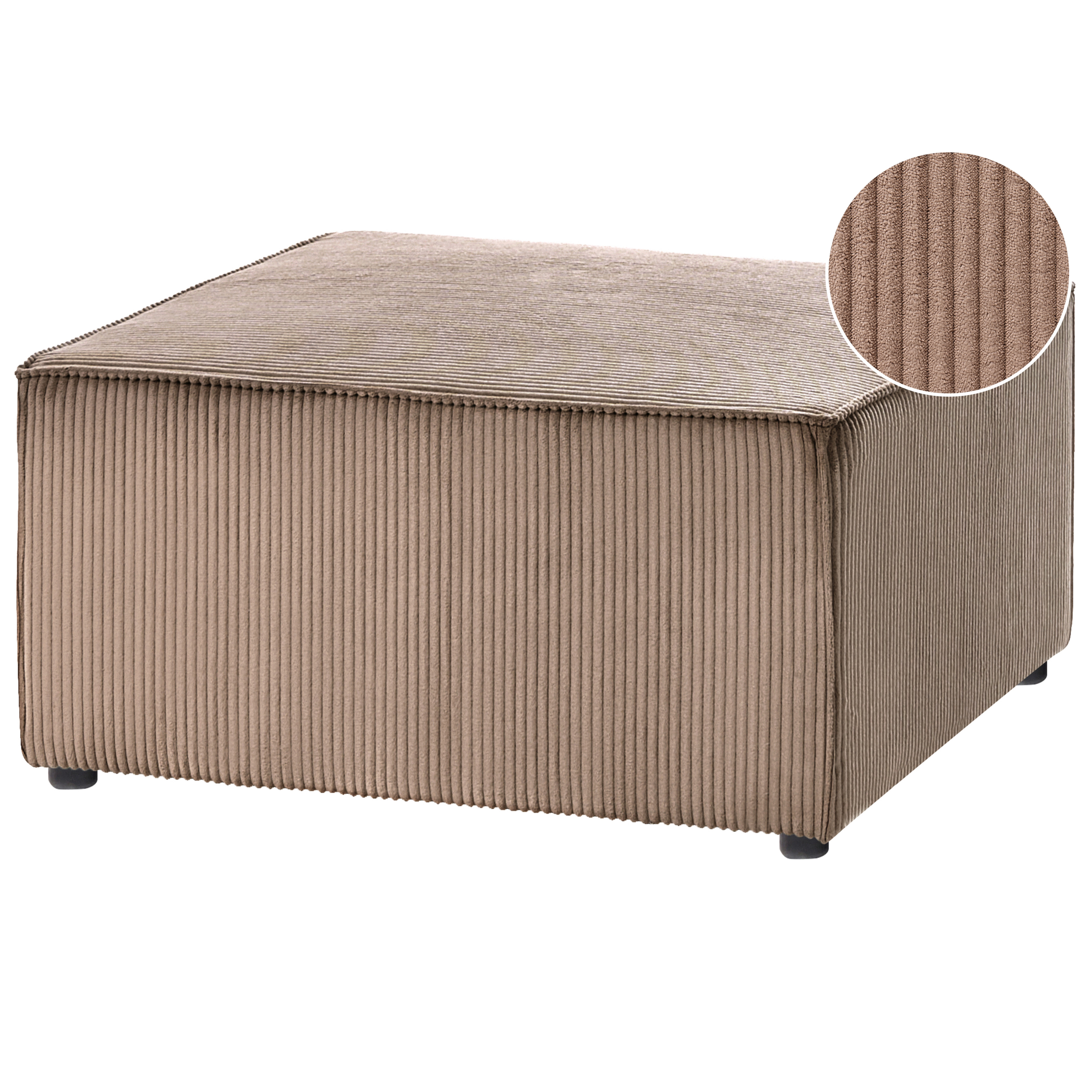 Fodskammel LEMVIG Fløjl Mørk beige