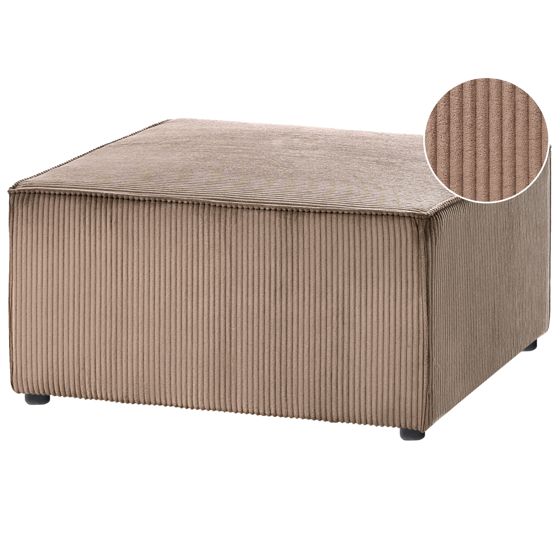 Fodskammel LEMVIG Fløjl Mørk beige