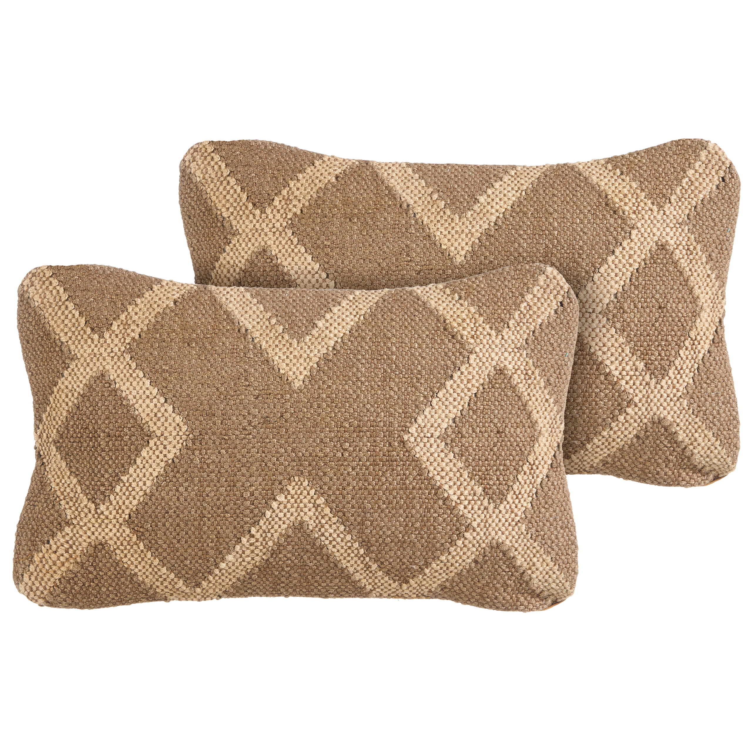 Sæt af 2 pyntepuder GOPI 30 x 50 cm Jute Lysebrun Geometrisk mønster