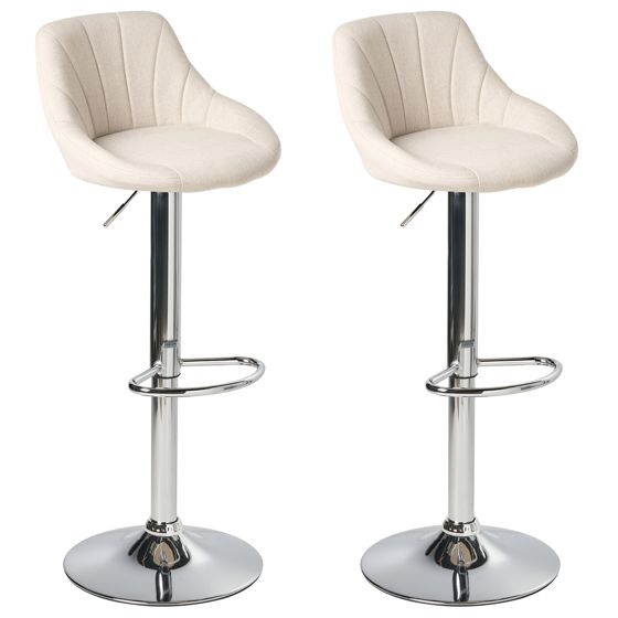 Sæt af 2 barstole LUCCA Lys Beige