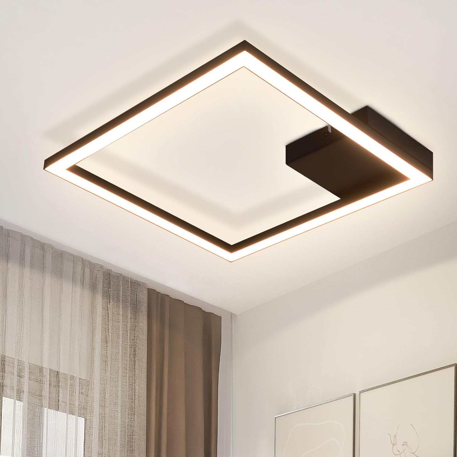 NETTLIFE LED - loftslampe, varm, hvid, moderne, entrelampe, sort, 12W, 3000K