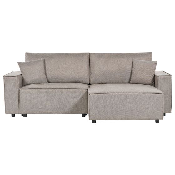 Sovesofa 3 personers KARILA med opbevaring Brungrå Venstrevendt