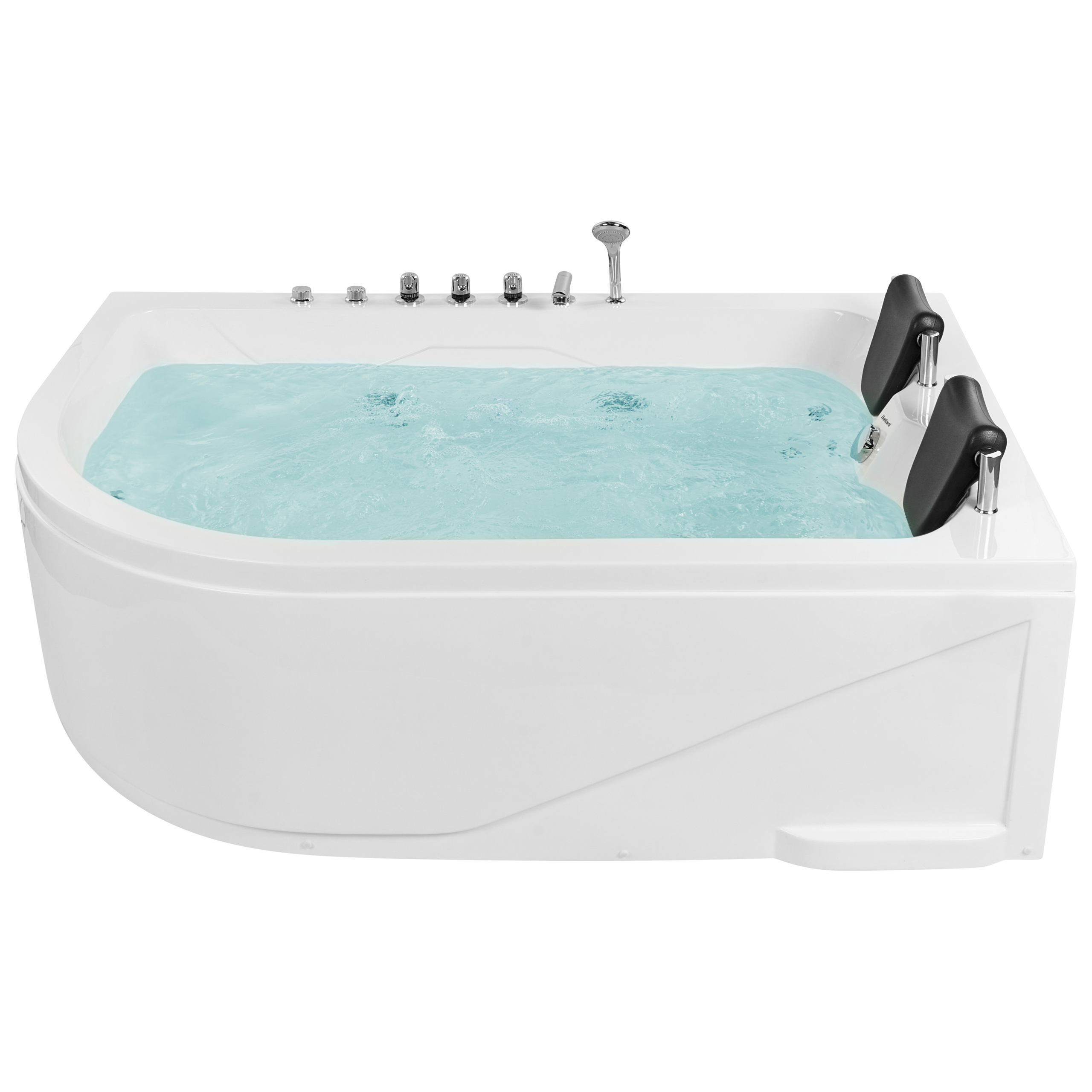 Hjørne-boblebad med LED CALAMA 180 x 120 cm Hvid Venstrevendt