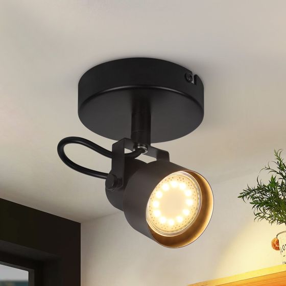 NETTLIFE sort loftspotlight - Vintage GU10 - loftslampe til køkken, stue og entré