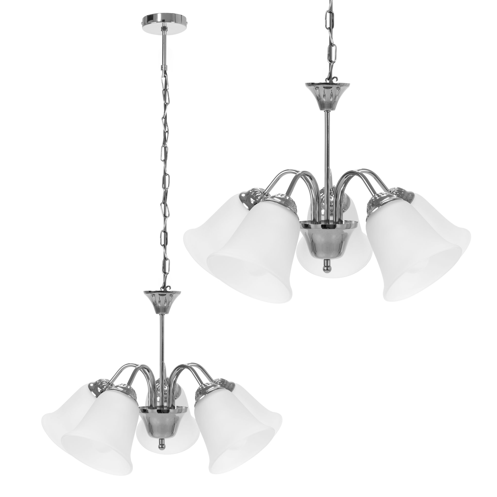 TOOLIGHT hængende loftlampe APP960-5CP Krom 54x54x36cm