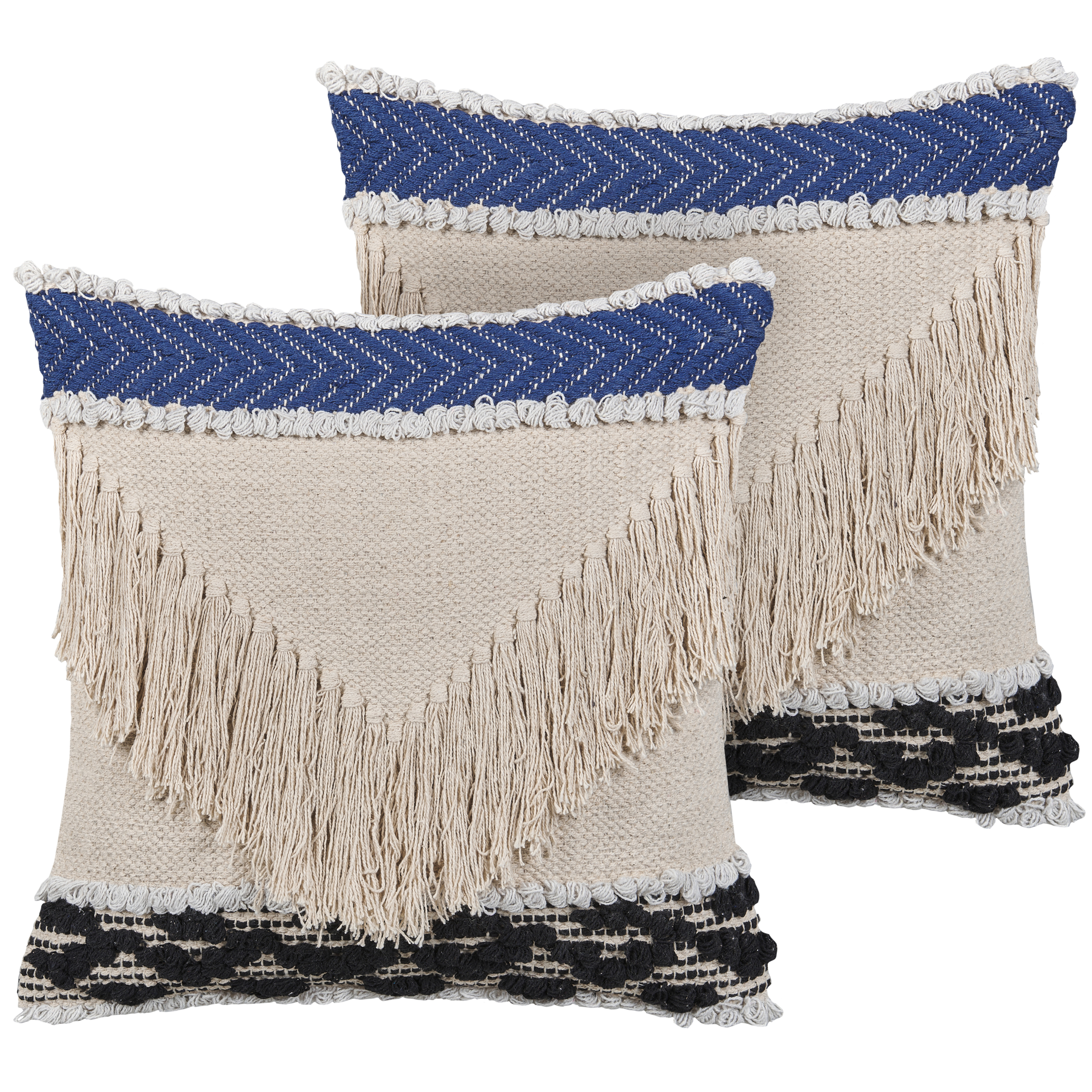 Sæt af 2 pyntepuder SOFCA 45 x 45 cm Bomuld Beige Geometrisk mønster