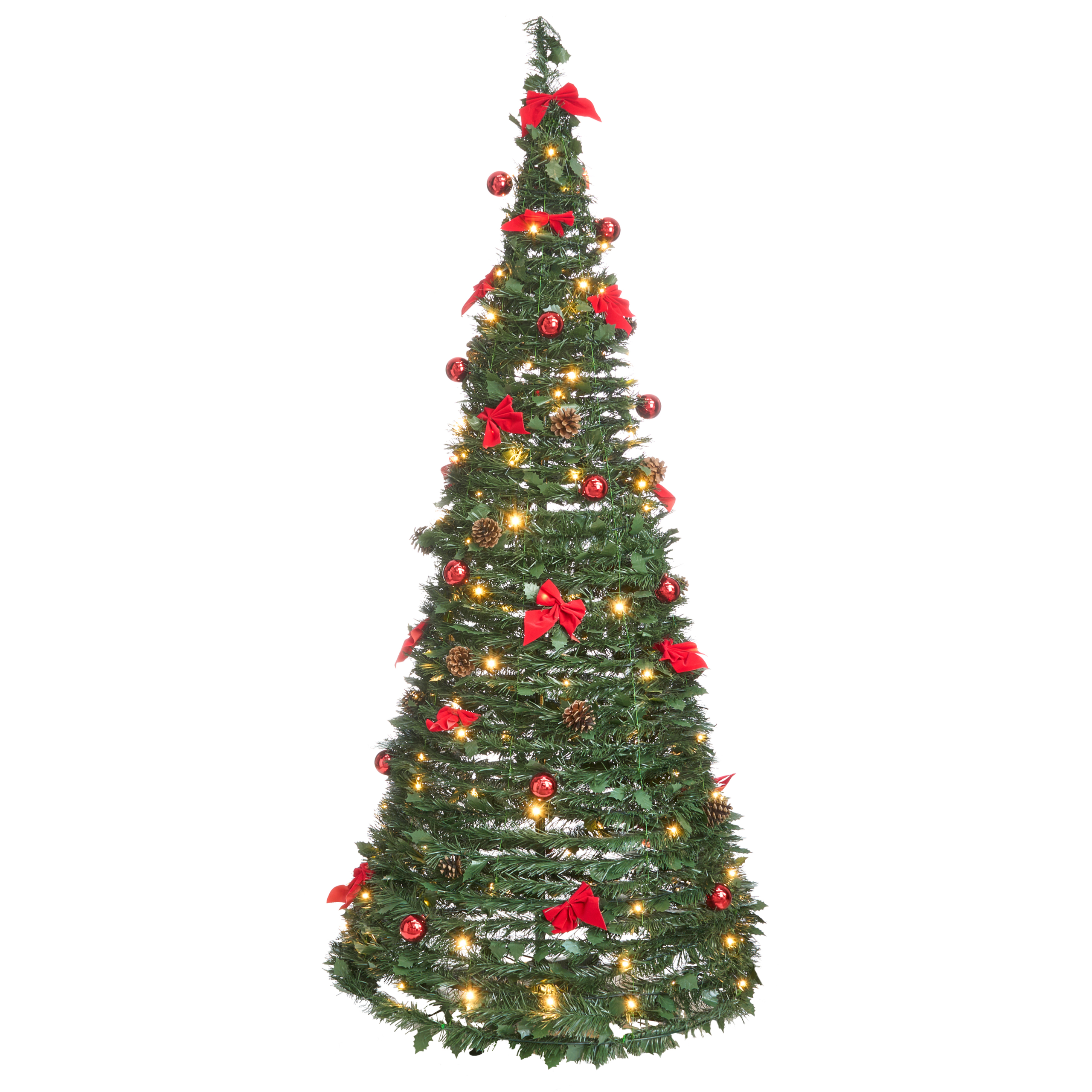 Kunstigt juletræ Foldbar LED PINEORA 185 cm Grøn