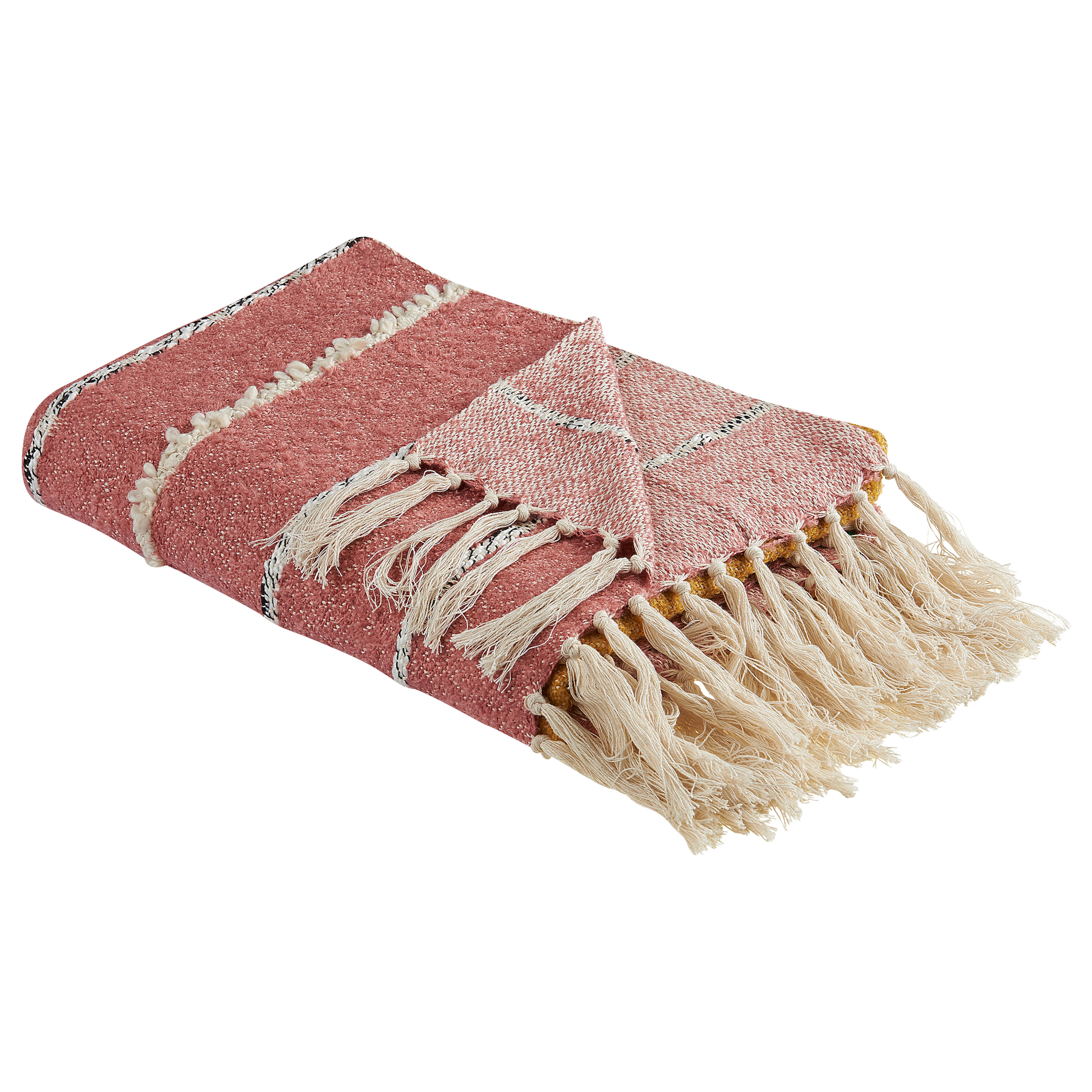 Plaid NAIKHU Bomuld 130 x 170 cm Murstensrød