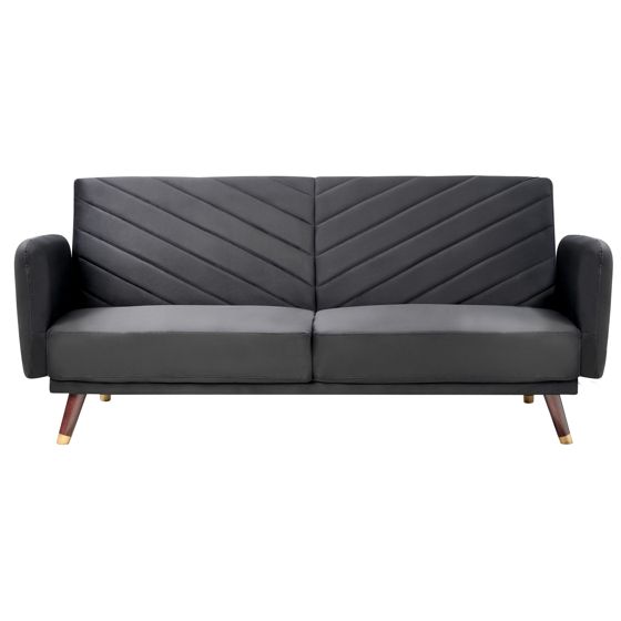 Sovesofa 3 personers SENJA Velour Sort