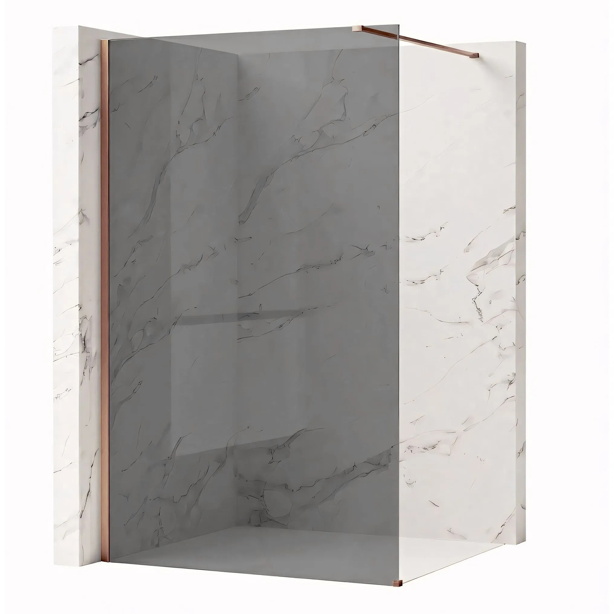REA brusevæg Flexi Grey 100 Børstet kobber, 120x100x195cm