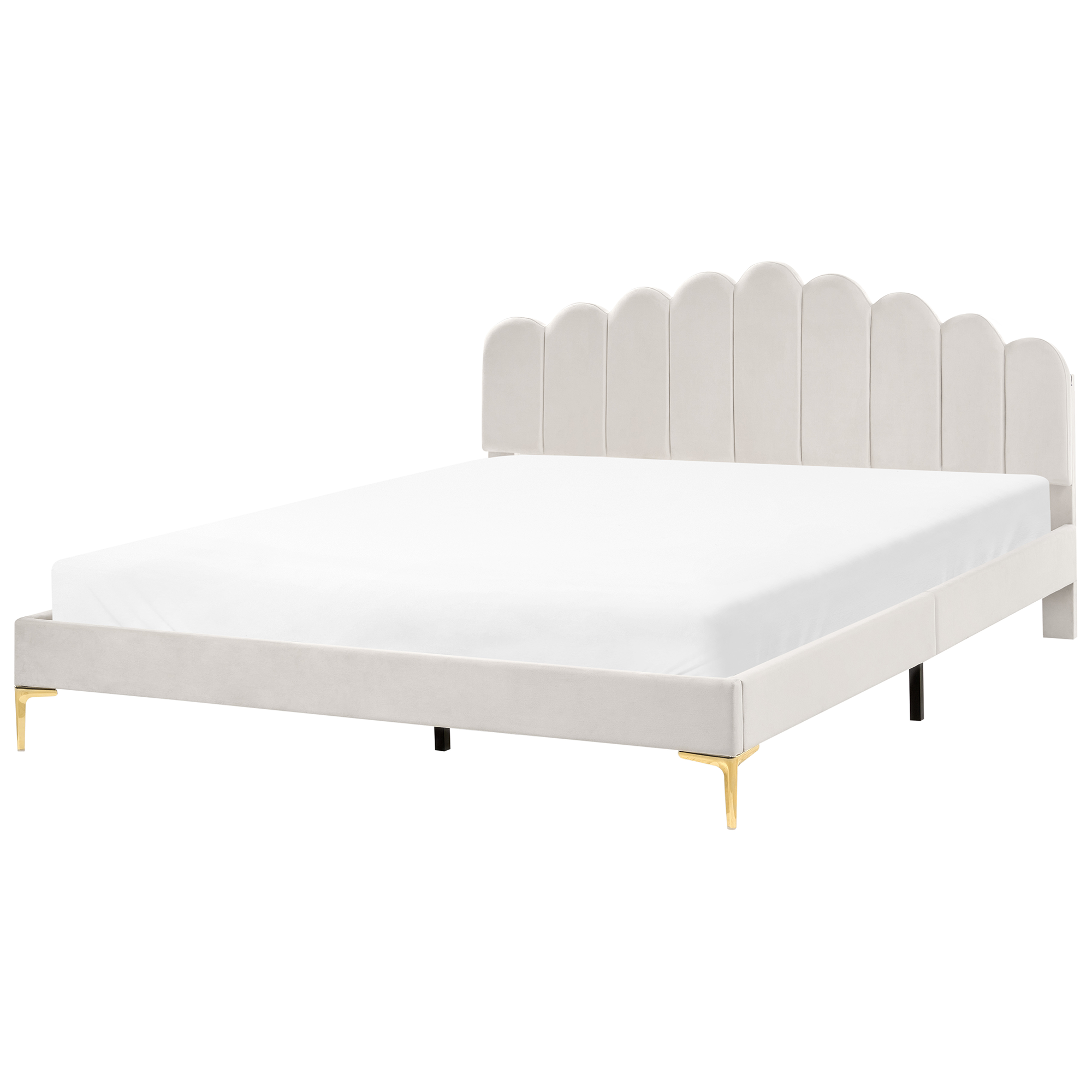 Seng Velour SAUVIAN 180 x 200 cm Cremehvid