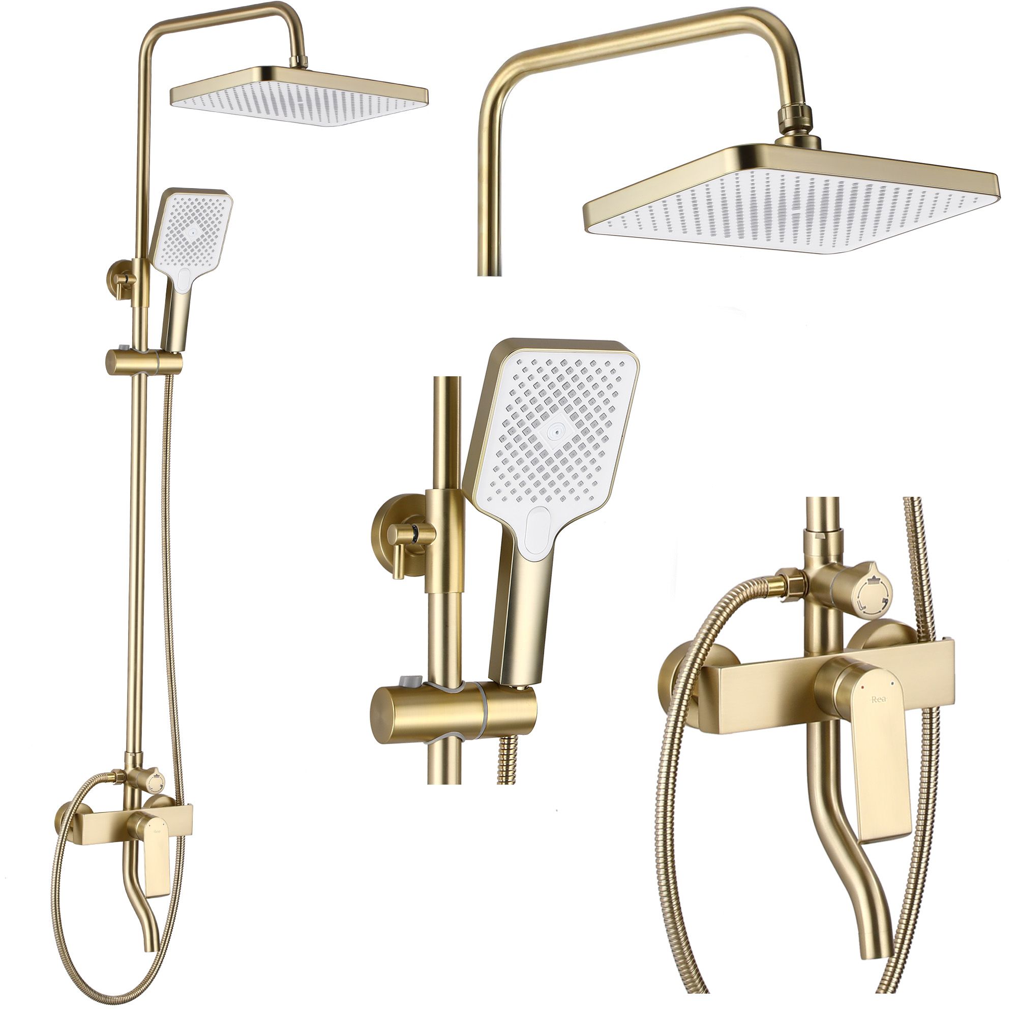 REA brusesæt MY2061-77GG HASS Børstet guld, 40,5x26,5x122cm