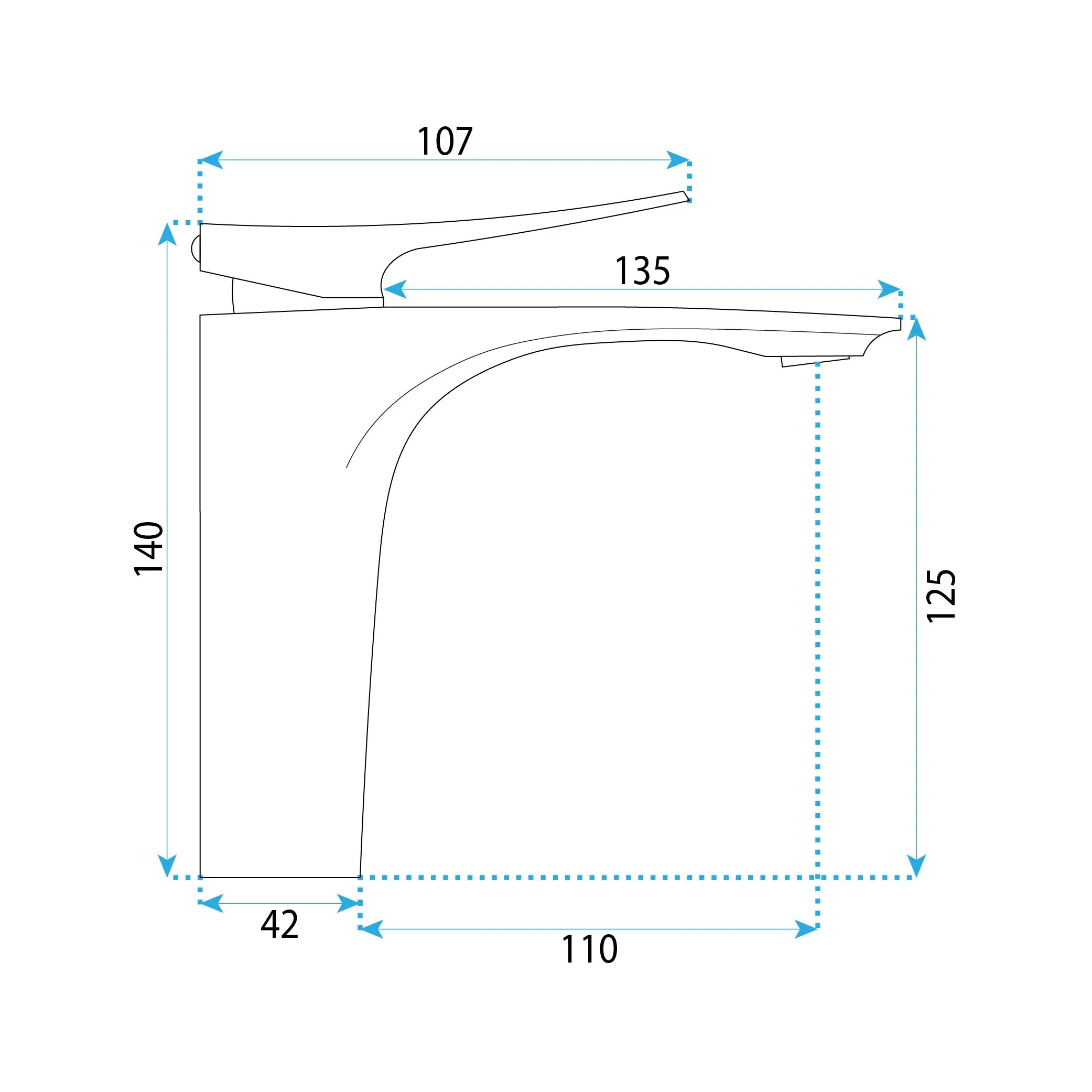 REA Premium håndvaskarmatur Vision Lav Børstet kobber, 11x4,2x14cm