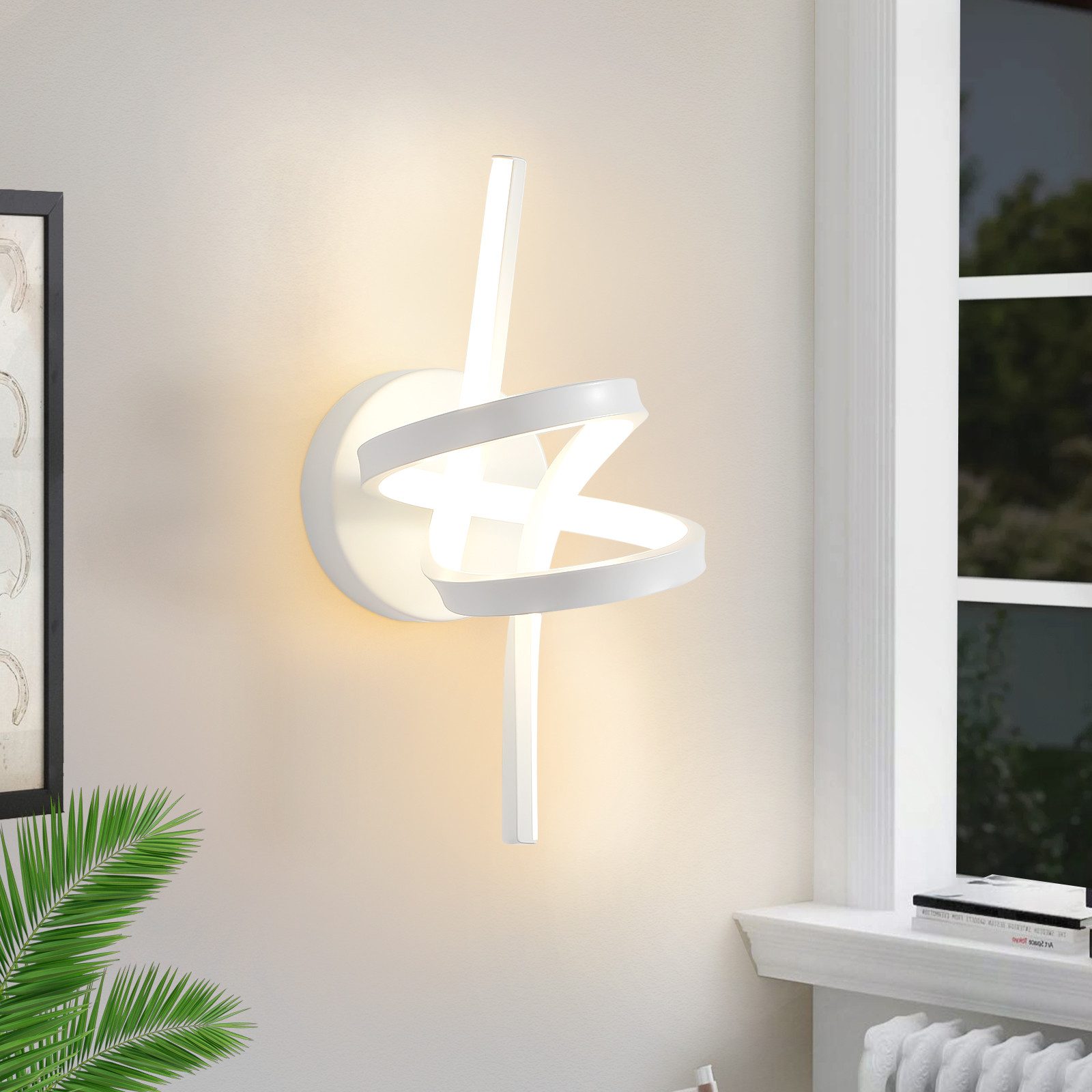 NETTLIFE LED - væglampe sort til indendørs brug, 7W, varm hvid, 3000K, moderne, trappeopgang, aluminium