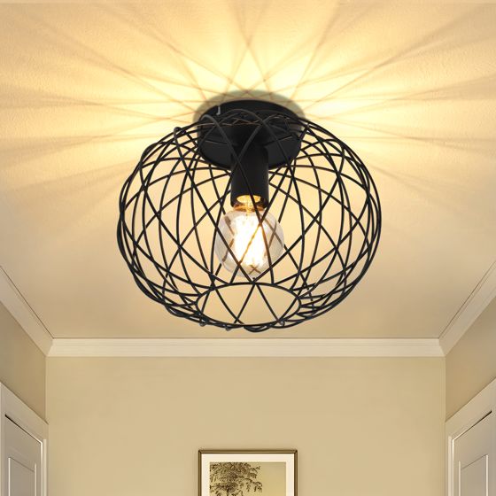 NETTLIFE sort loftslampe, spisestue, burgitter Vintage, E27, metal loftspotlight