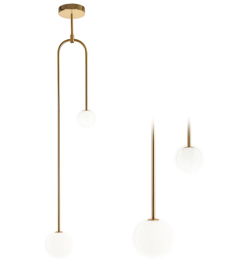 TOOLIGHT hængende loftlampe APP964-2CP Guld 10x10x135cm