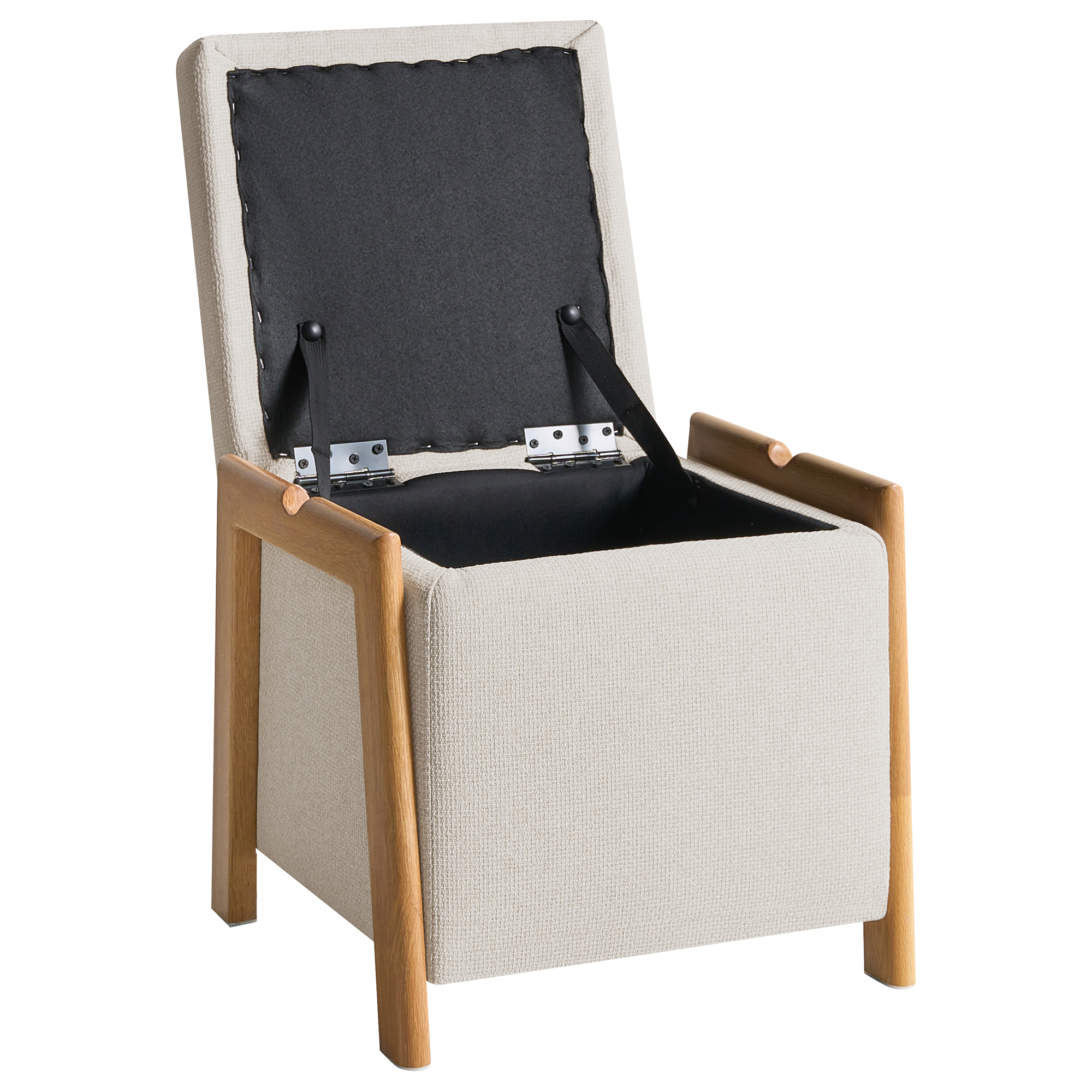 Puf med opbevaring EDLAND 45 cm Lys Beige