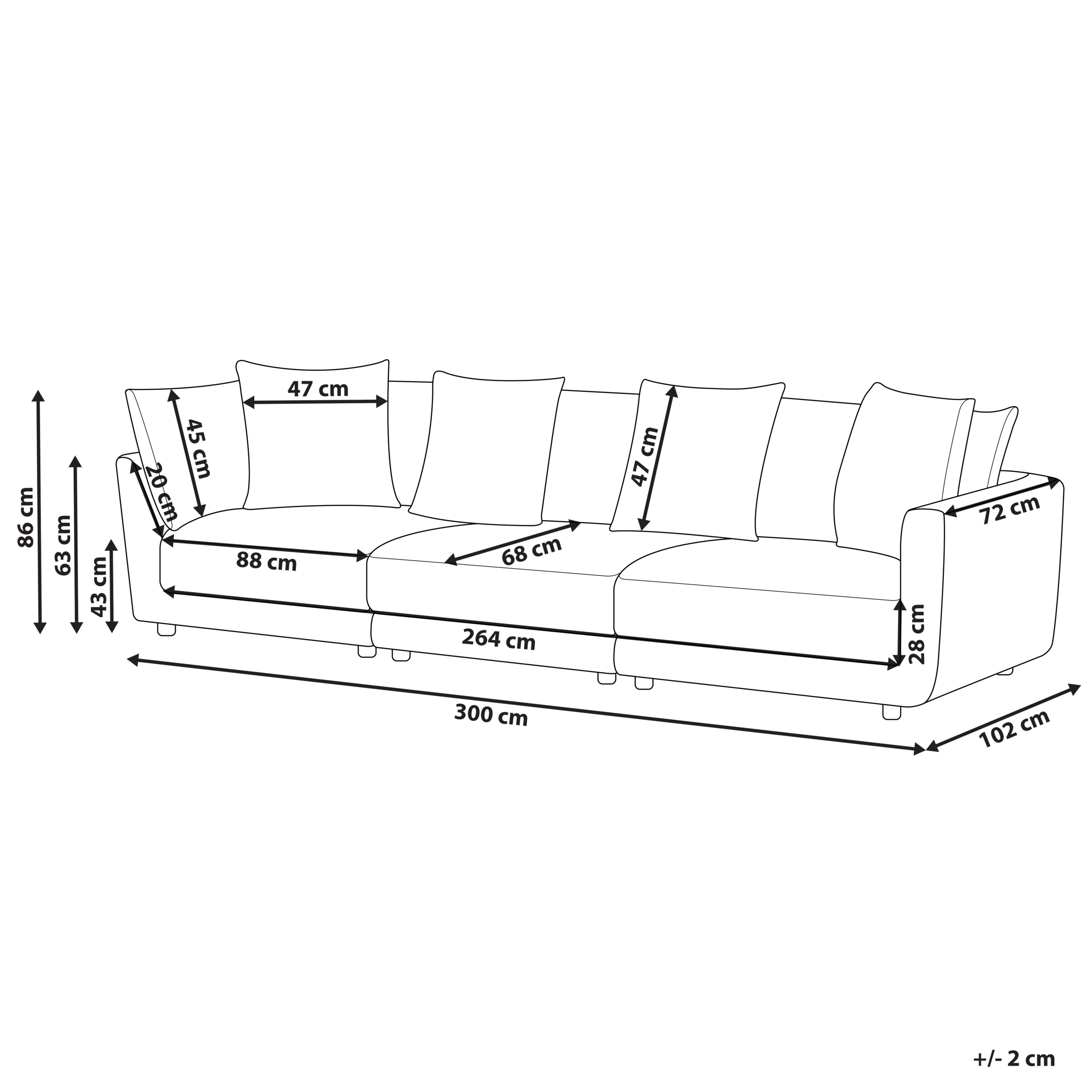 Sofa 3 personers SIGTUNA Beige