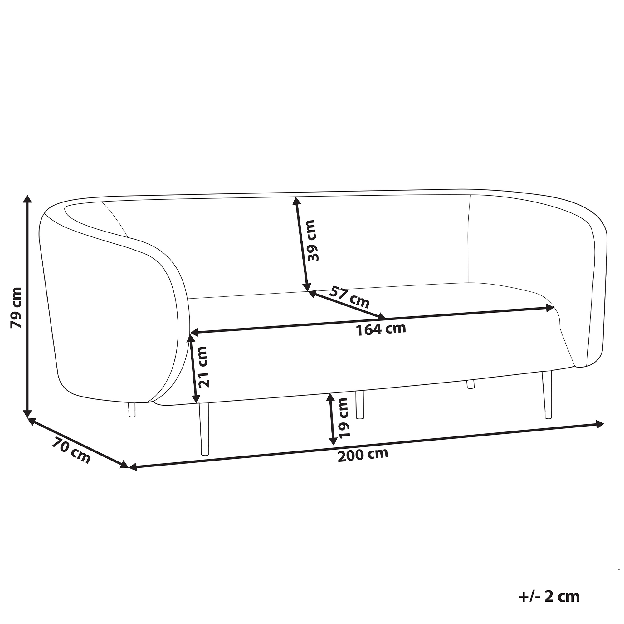 Sofa 3 personers LOEN Brungrå
