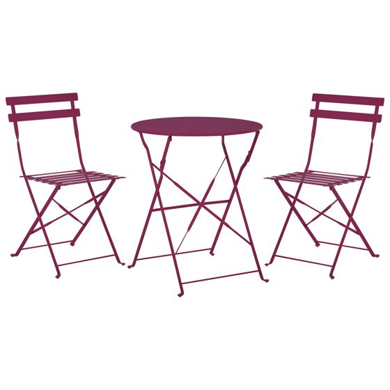 Altansæt Foldbar FIORI Metal Bordeaux