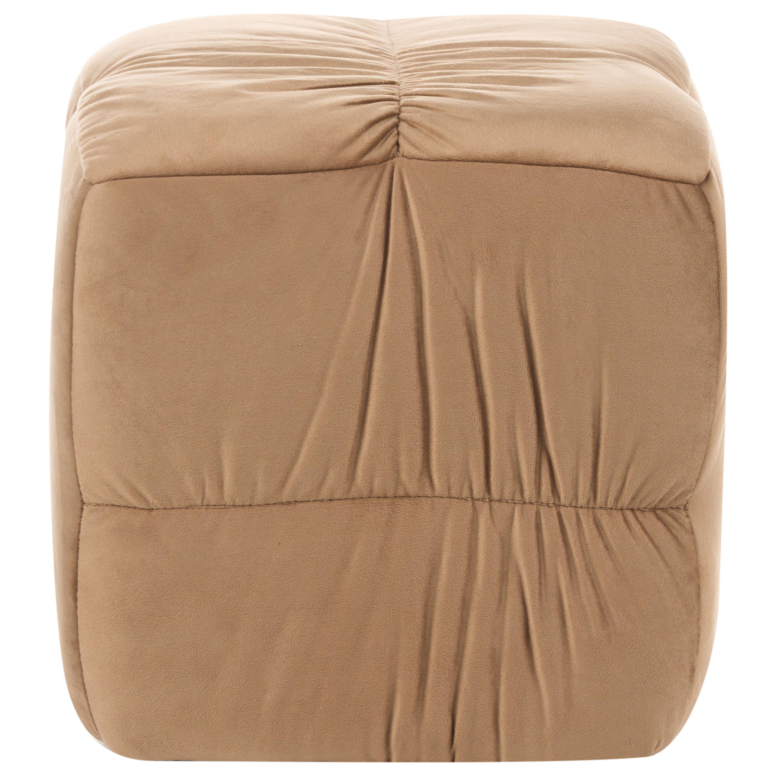 Puf TURLEY Velour Brungrå