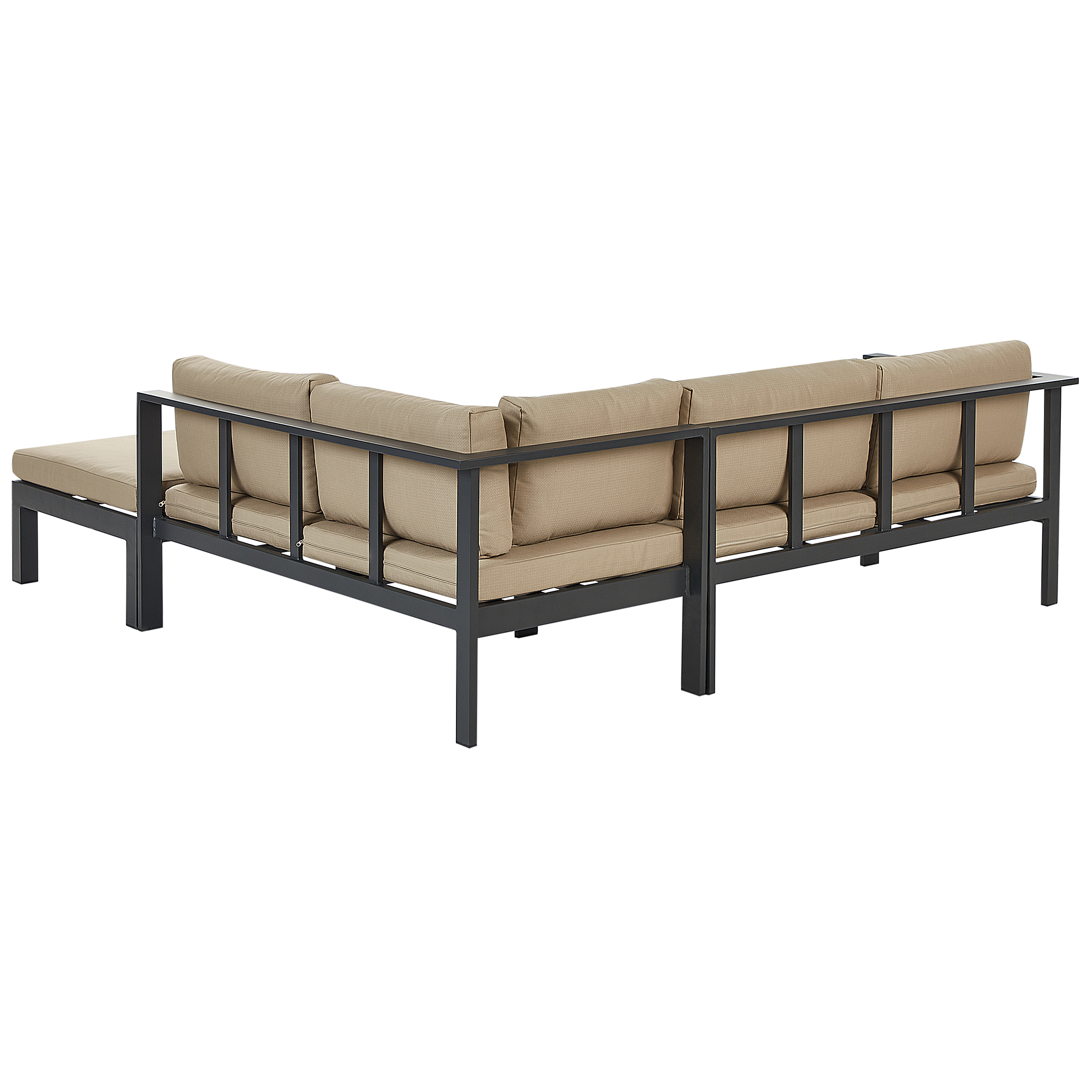 Have-hjørnesofasæt 5 personers MESSINA Metal Mørk beige Venstrevendt