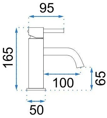REA håndvaskarmatur Lungo Grip Lav Børstet kobber, 15x5x16,5cm