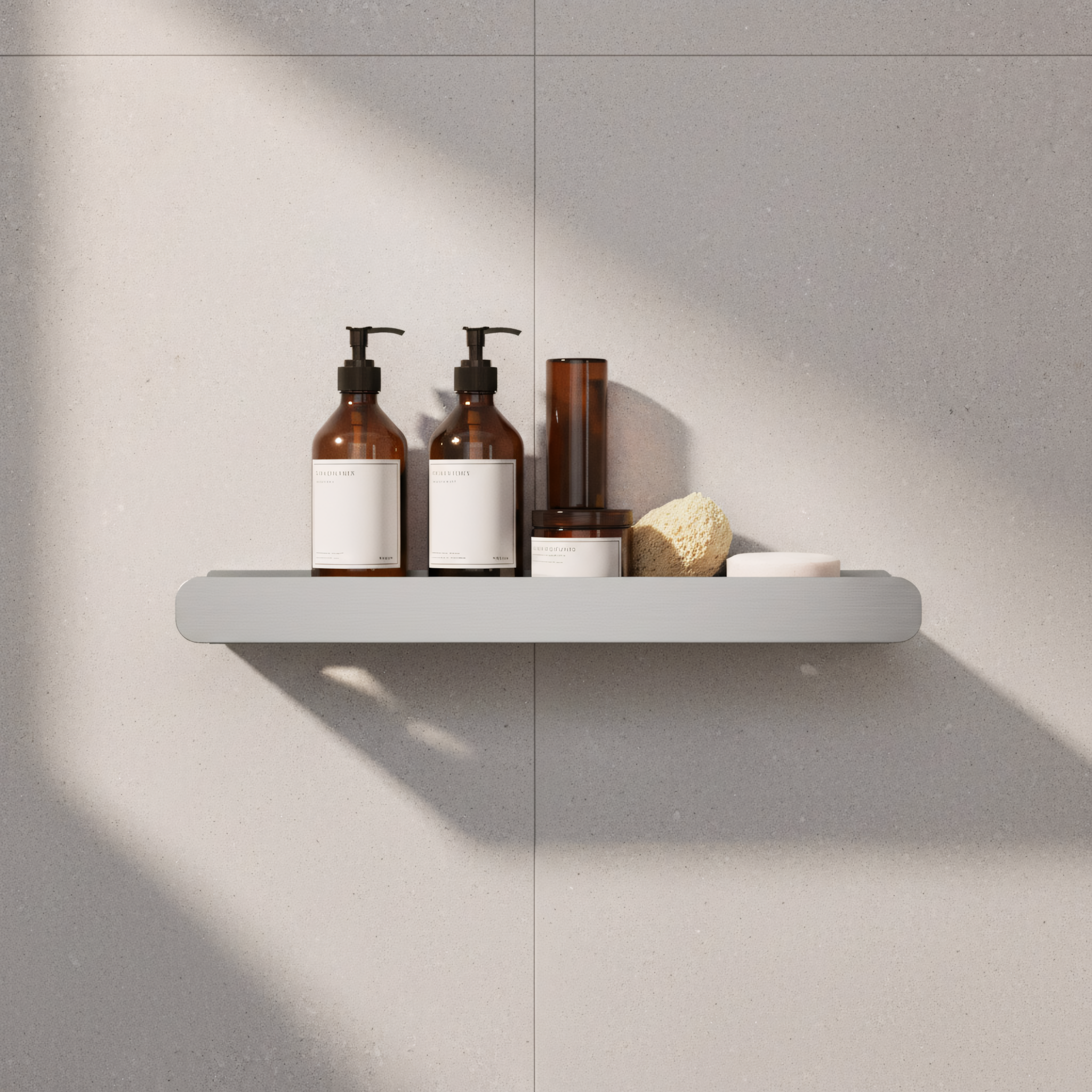 REA badeværelseshylde til bruser SF03-450 45cm Børstet stål, 45x9x5cm