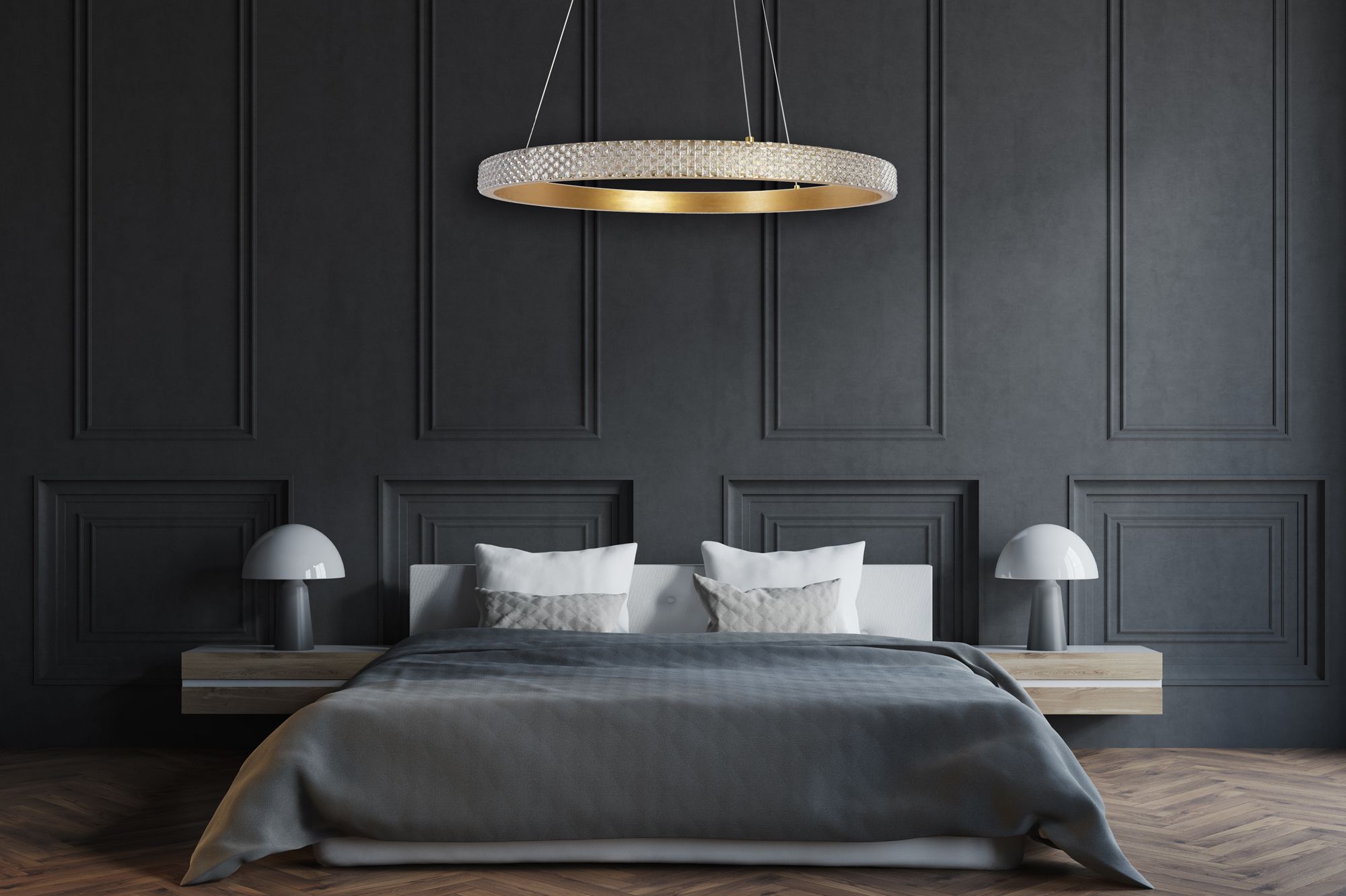 TOOLIGHT hængende loftlampe APP1203-CP 60CM Guld 60x18x80cm