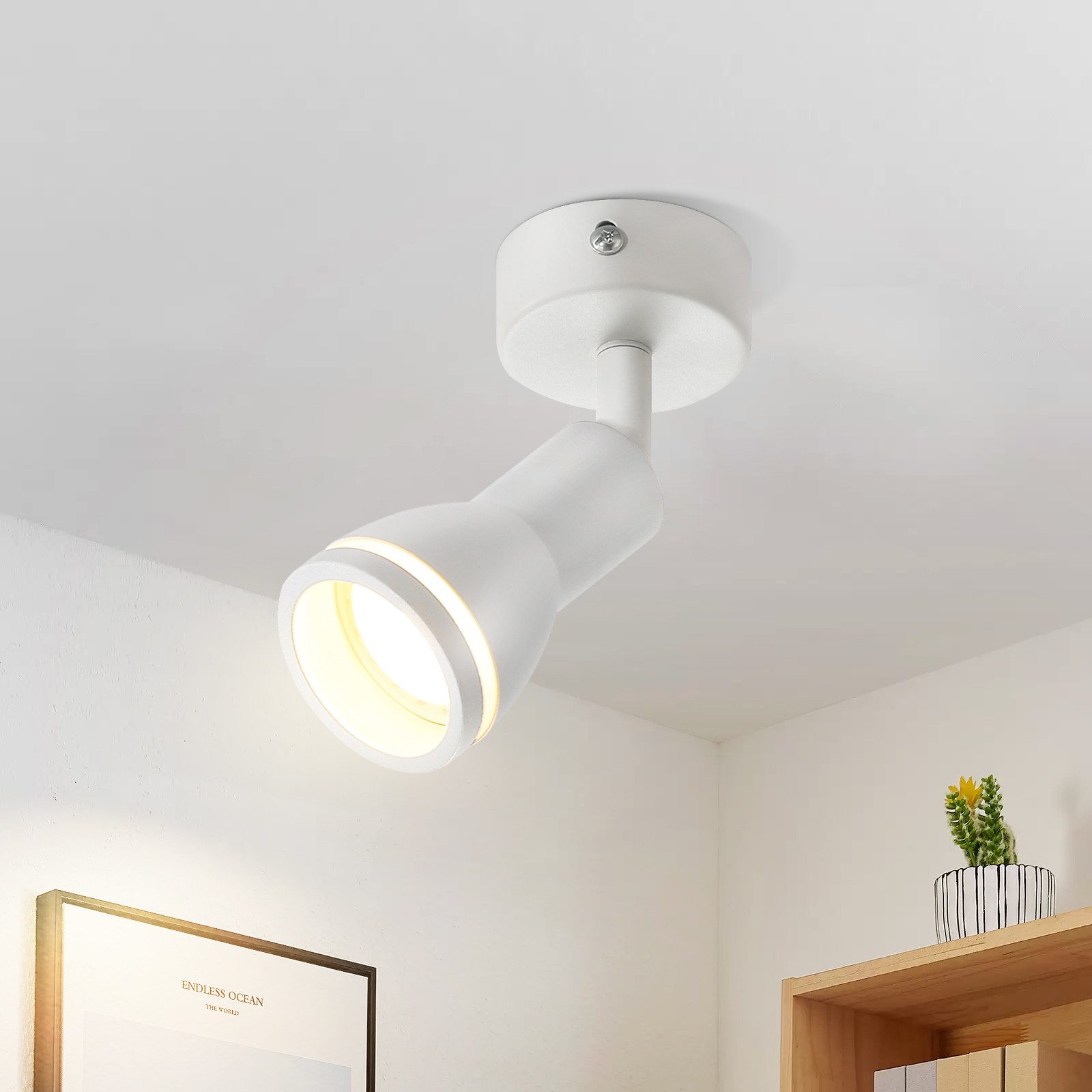 NETTLIFE LED loftspotlight 1 lampe hvid stue justerbar loftslampe GU10 spot moderne lampe