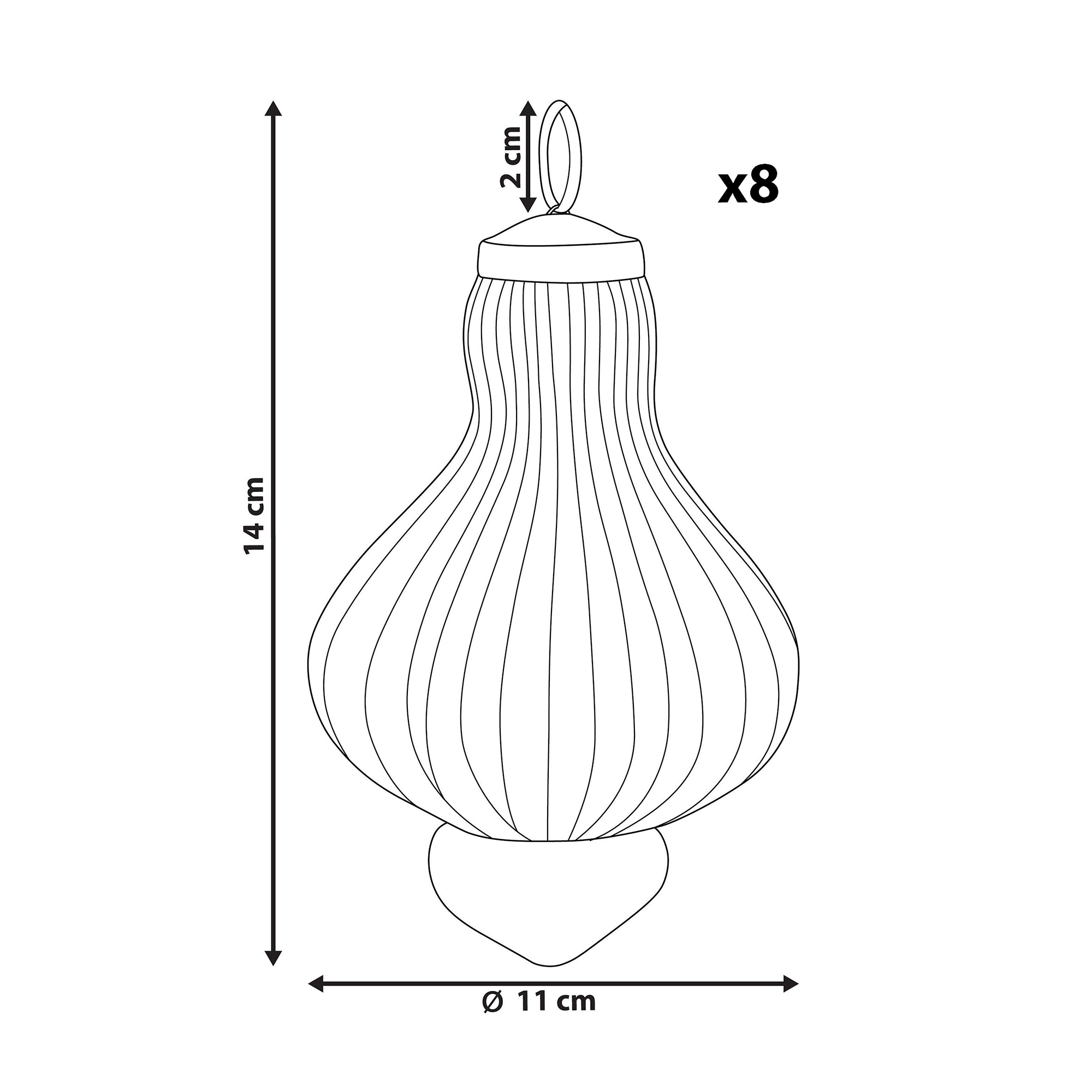 Sæt af 8 julekugler BRILLANT Glas Grøn
