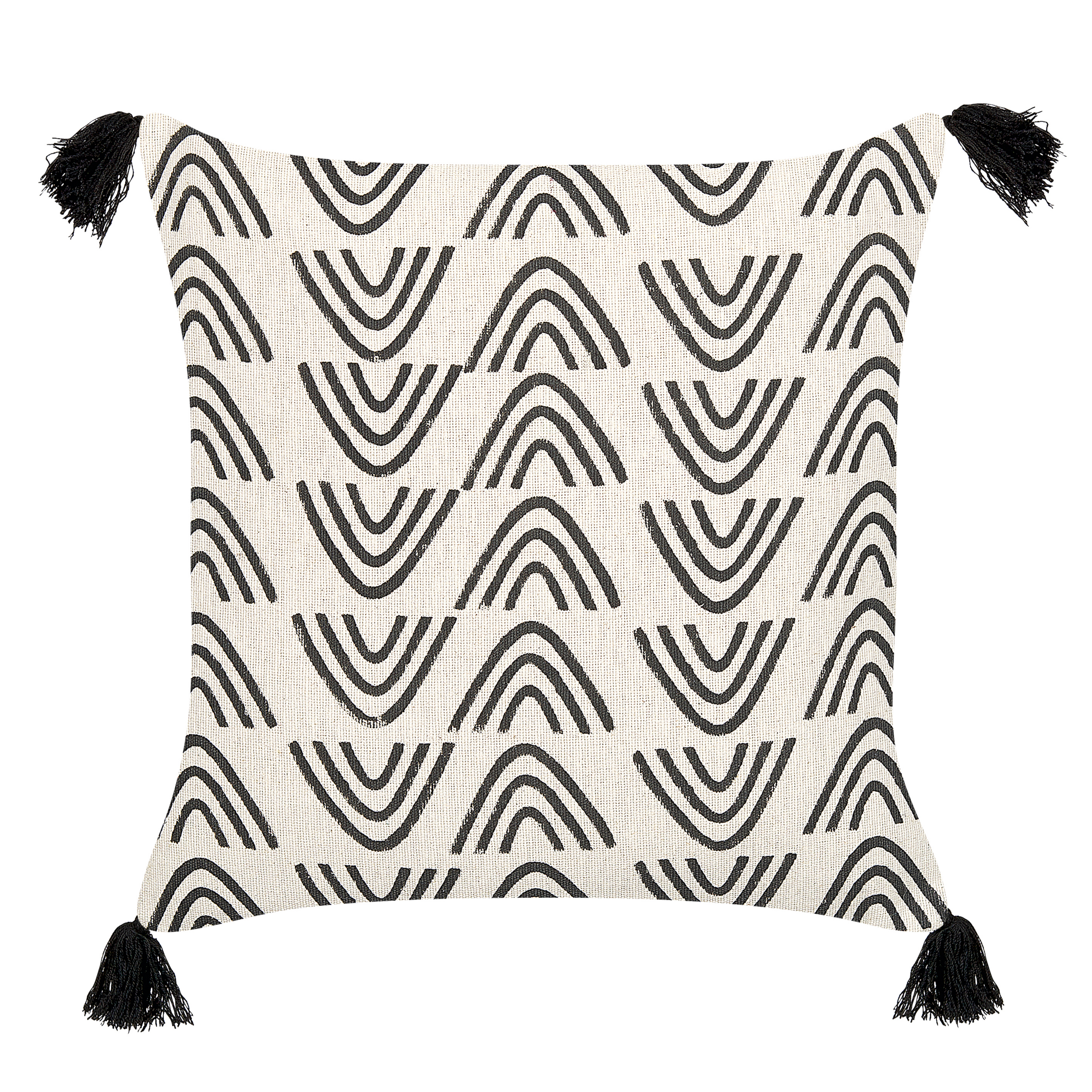 Pyntepude MAYS 45 x 45 cm Bomuld Hvid Geometrisk mønster