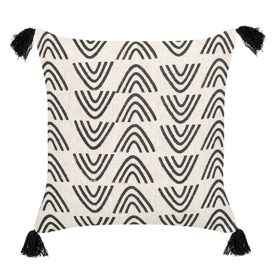 Pyntepude MAYS 45 x 45 cm Bomuld Hvid Geometrisk mønster