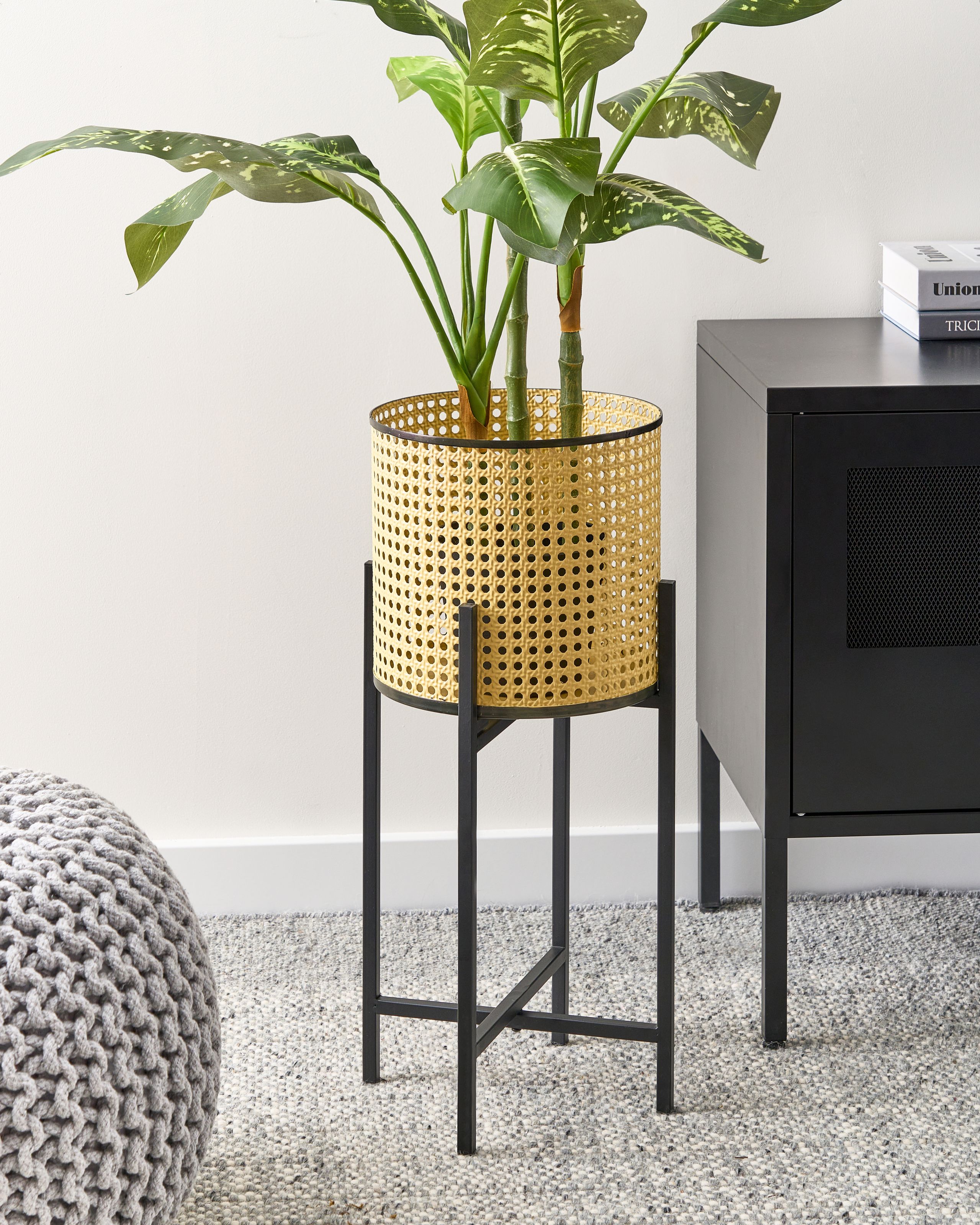 Forhøjet plantekrukke FALLOPIA 25 cm Metal Beige