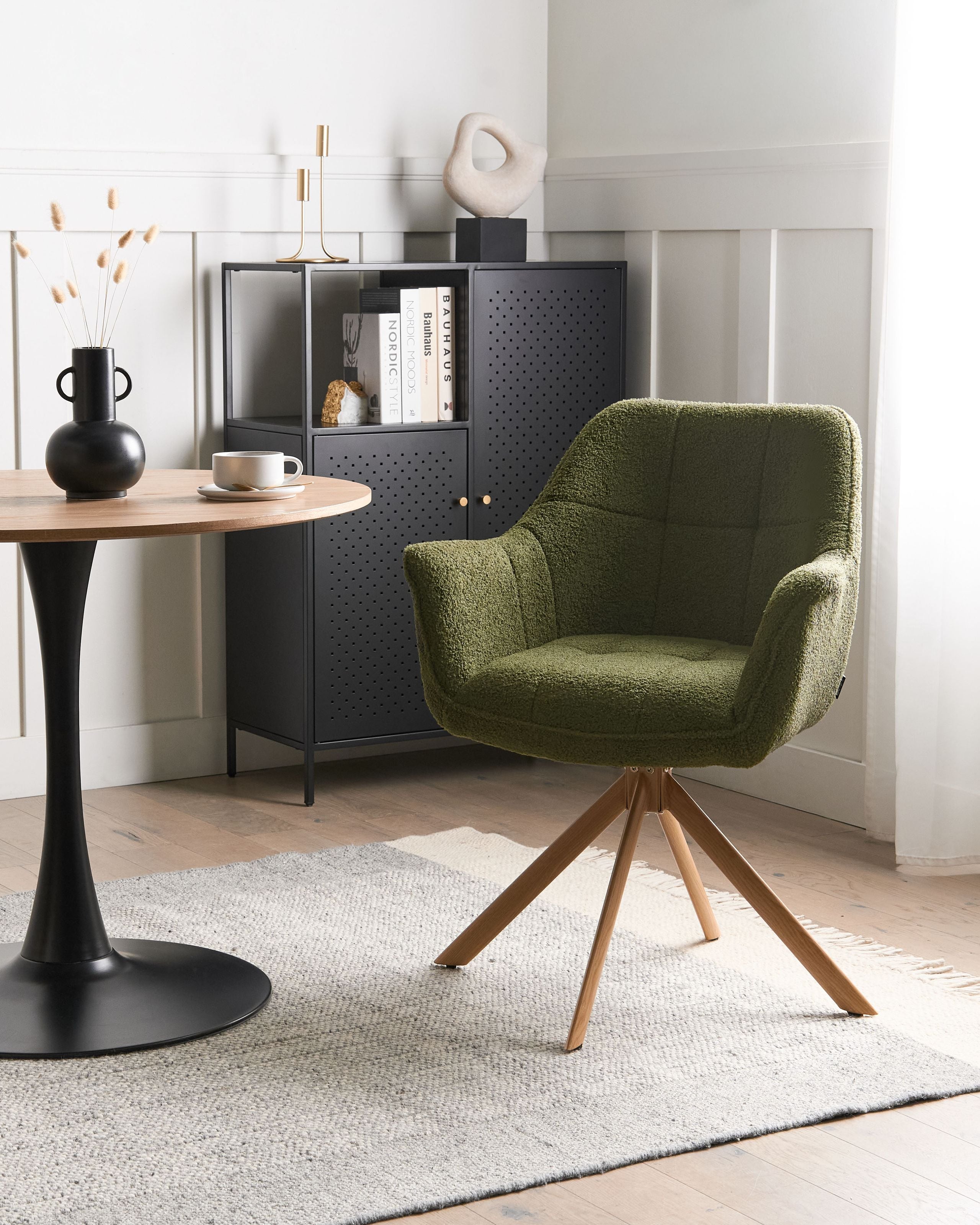Spisebordsstol HAYDEN Boucle Grøn