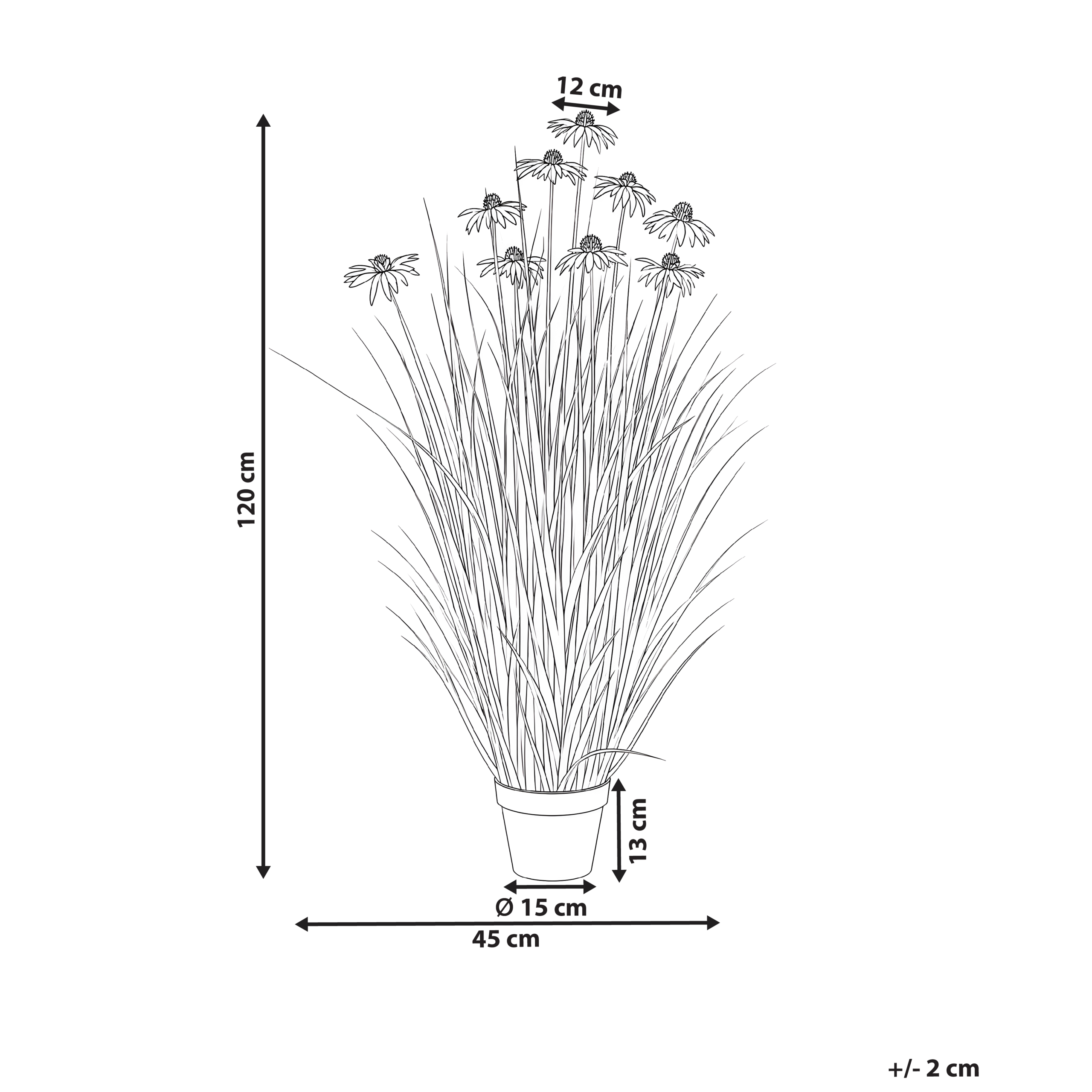 Kunstig plante RUDBEKDARIUM 120 cm Lyserød